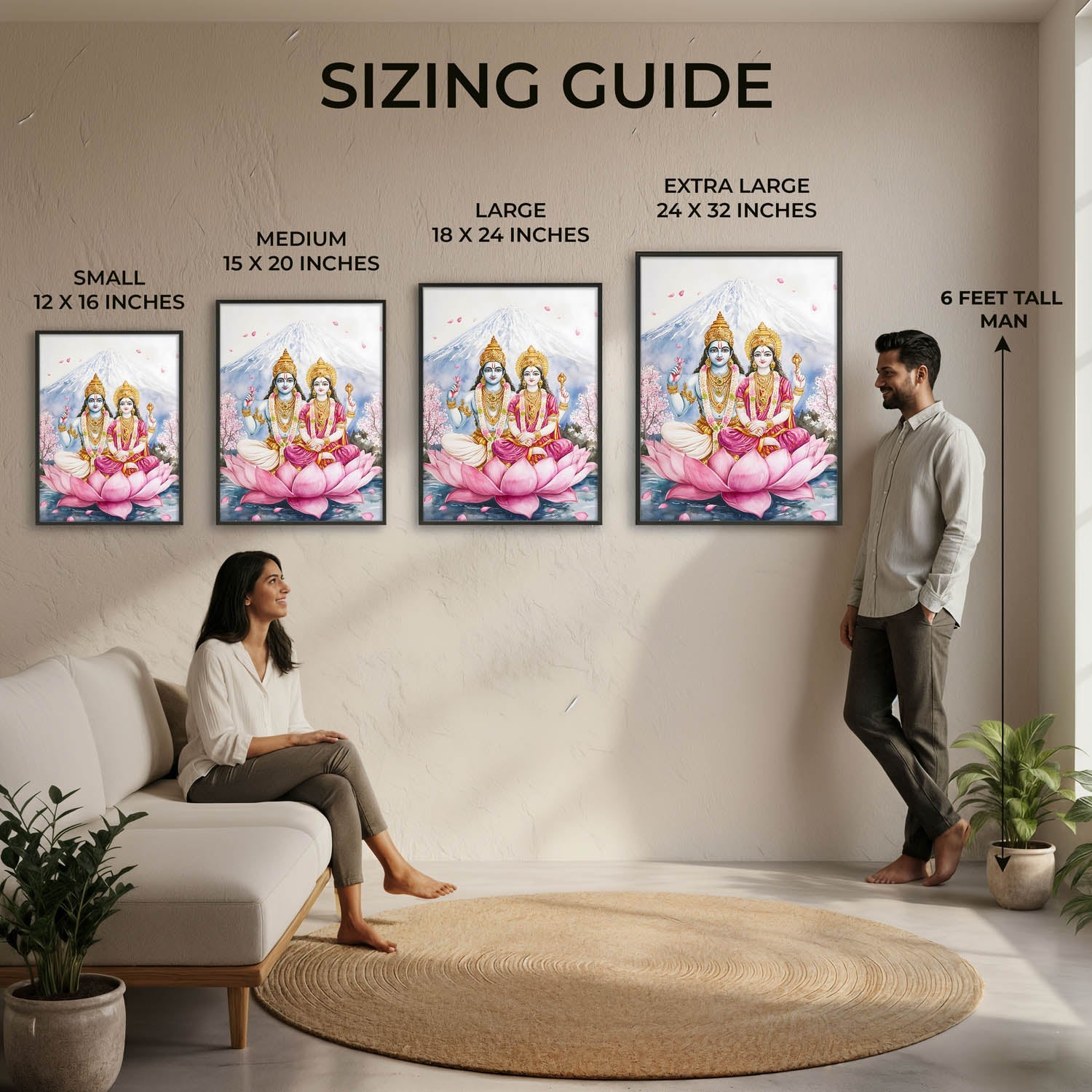 Lord Vishnu and Goddess Laxmi - Vastu Painting