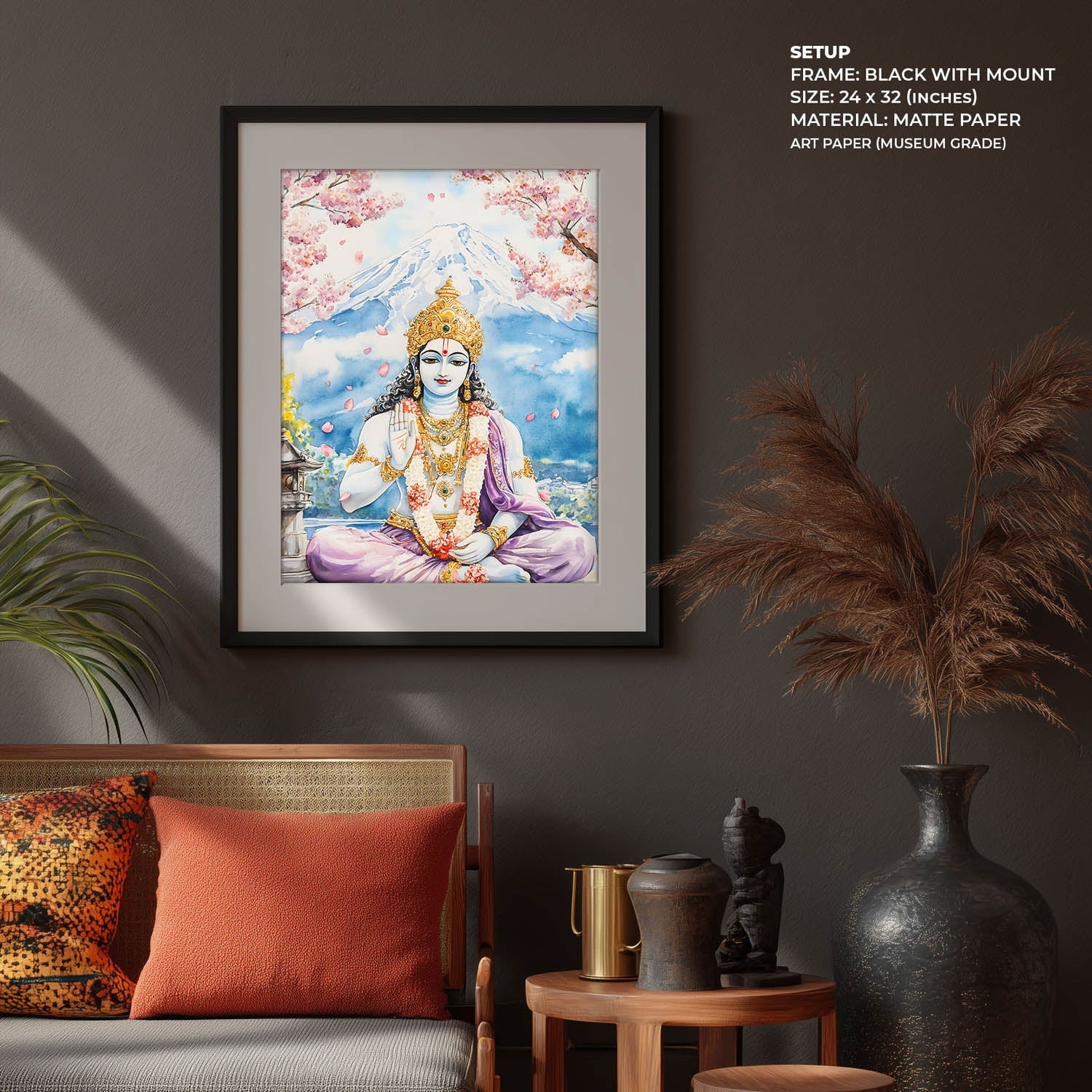 Lord Vishnu in Himalaya - Vastu Painting