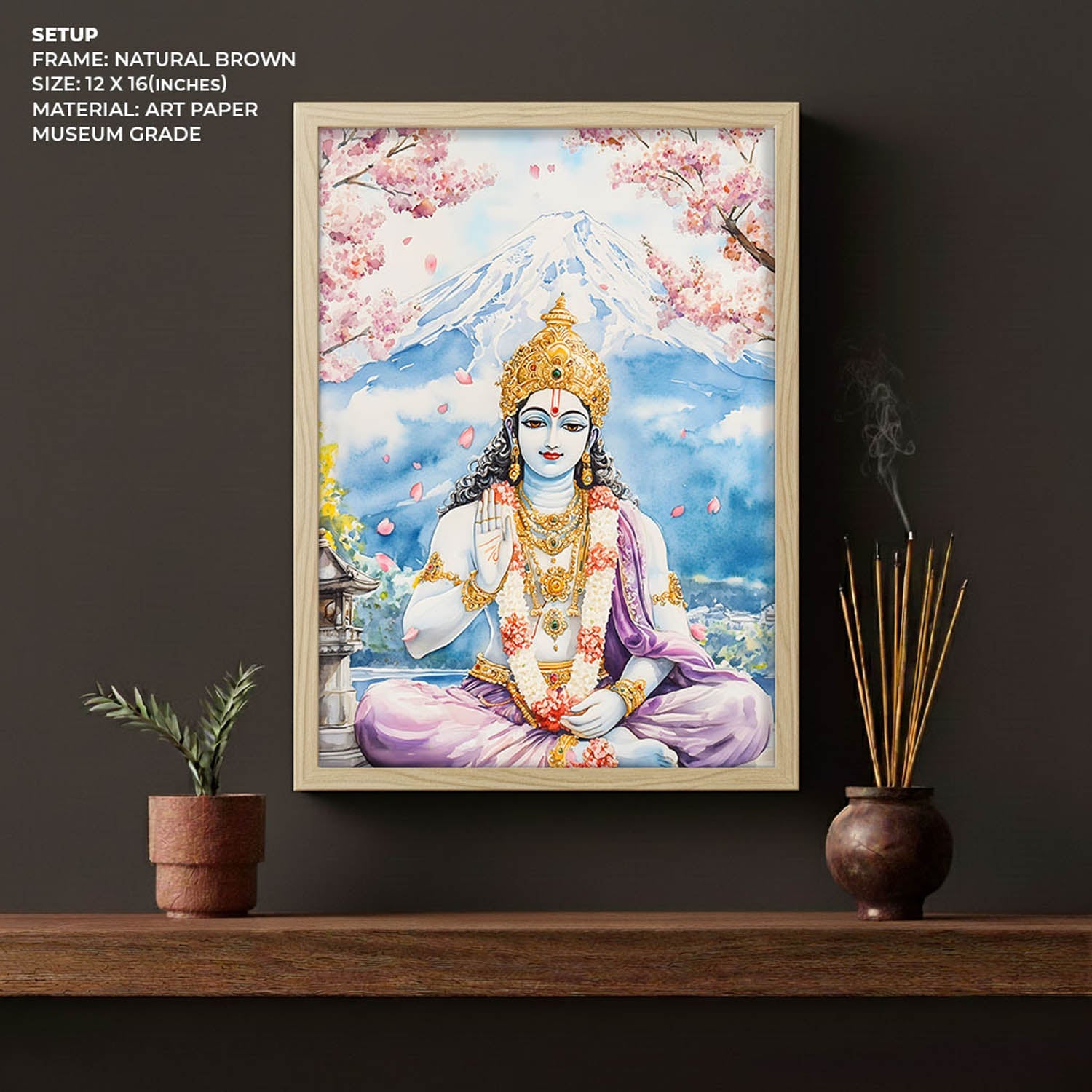 Lord Vishnu in Himalaya - Vastu Painting