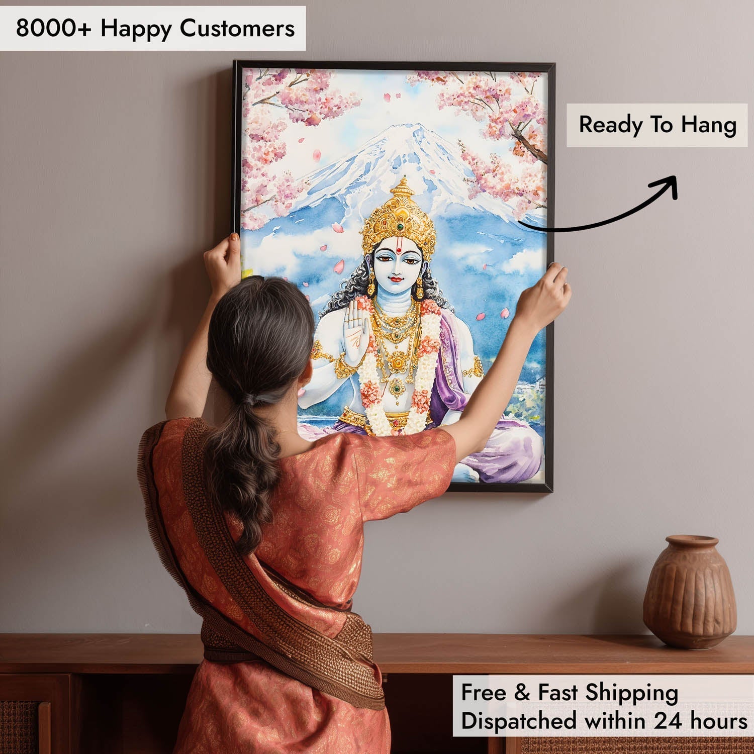 Lord Vishnu in Himalaya - Vastu Painting