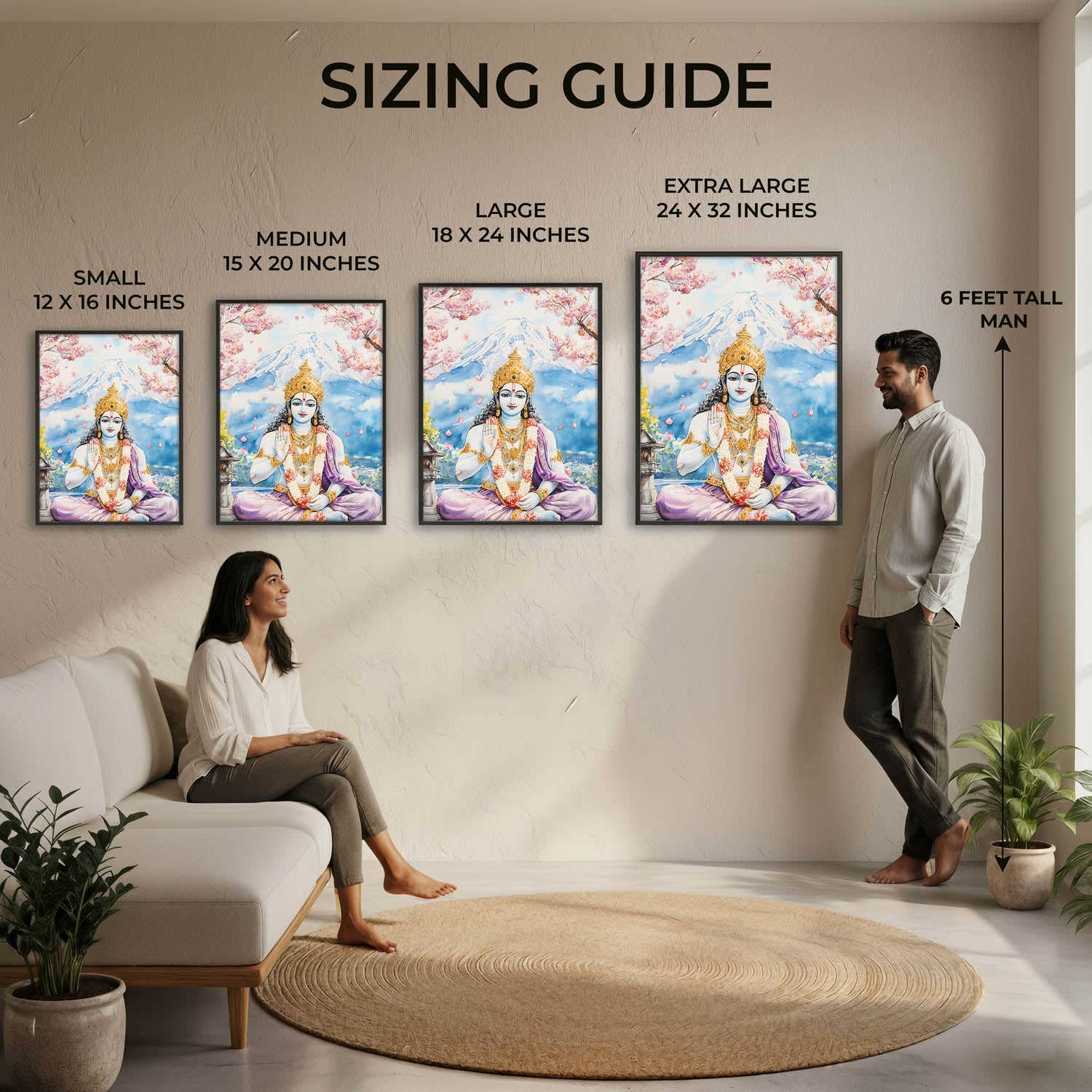 Lord Vishnu in Himalaya - Vastu Painting