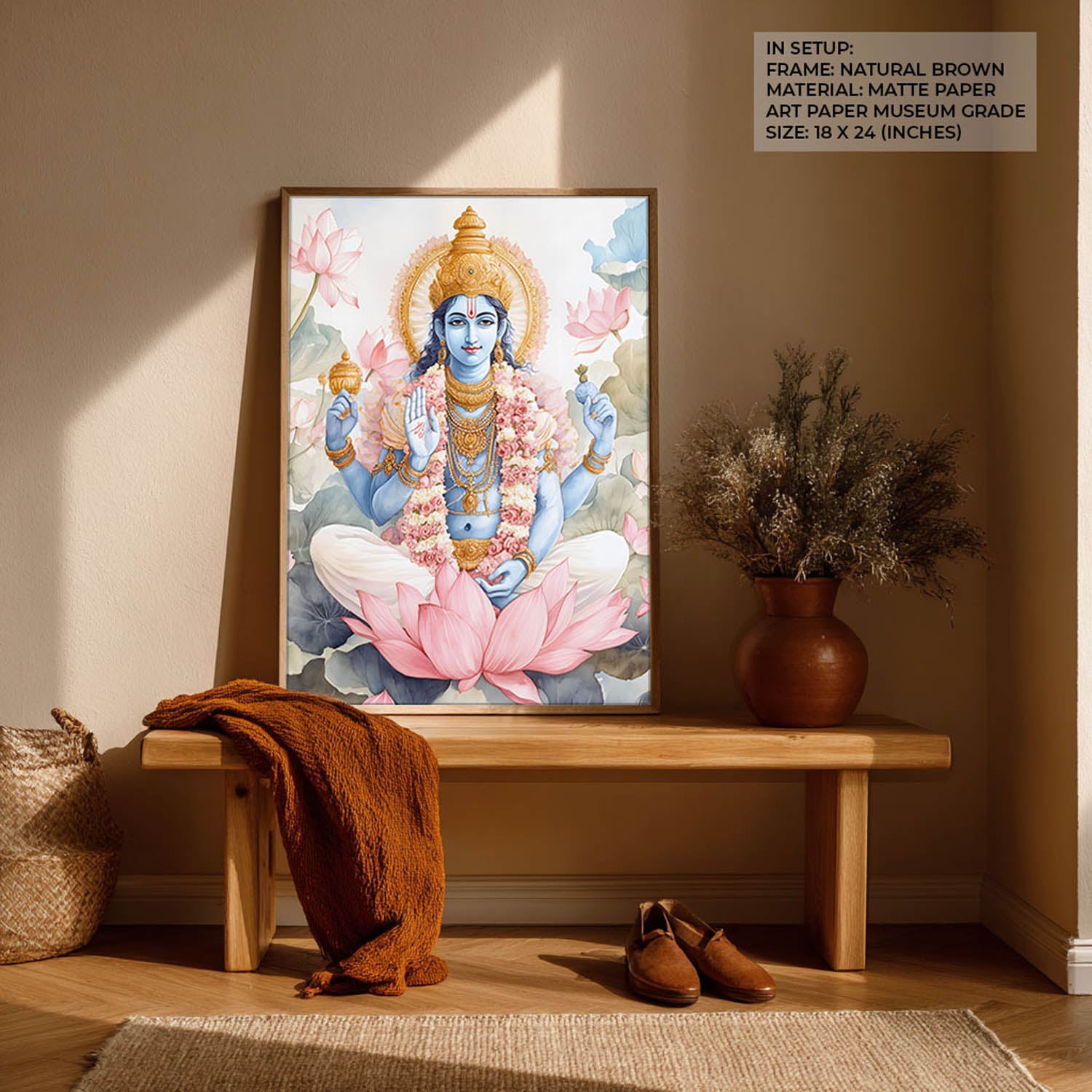 Lord Vishnu on Lotus - Vastu Painting