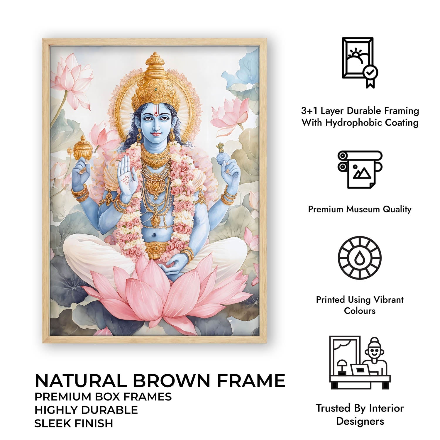 Lord Vishnu on Lotus - Vastu Painting