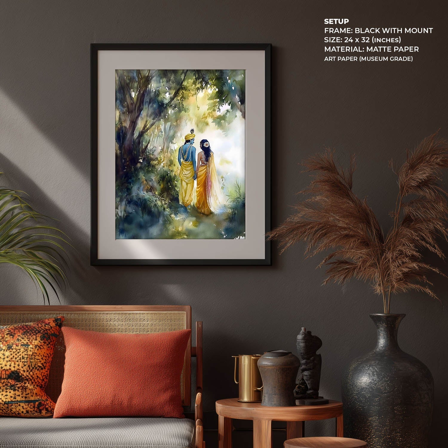 Radha & Krishna in Forest - Vastu Painting