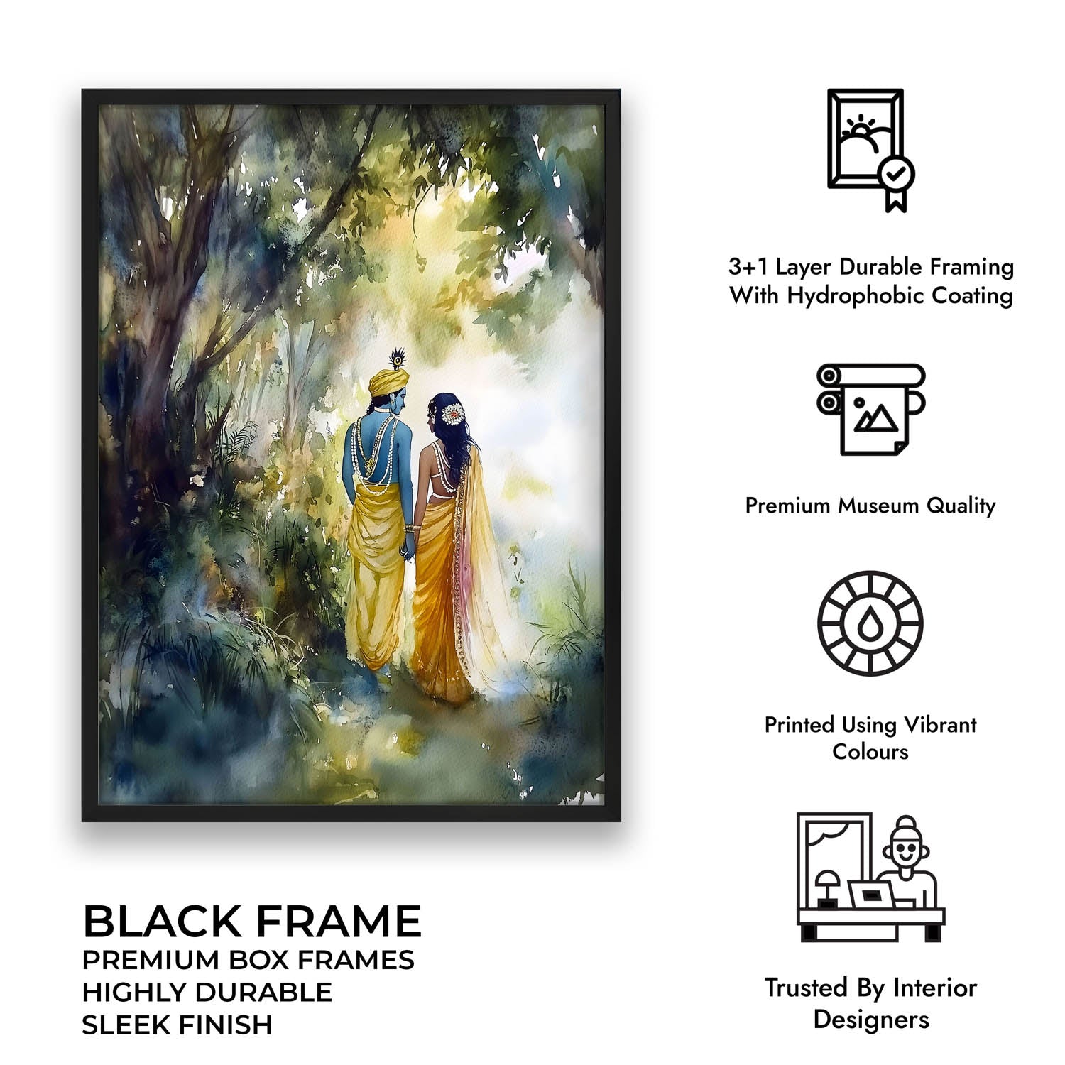 Radha & Krishna in Forest - Vastu Painting