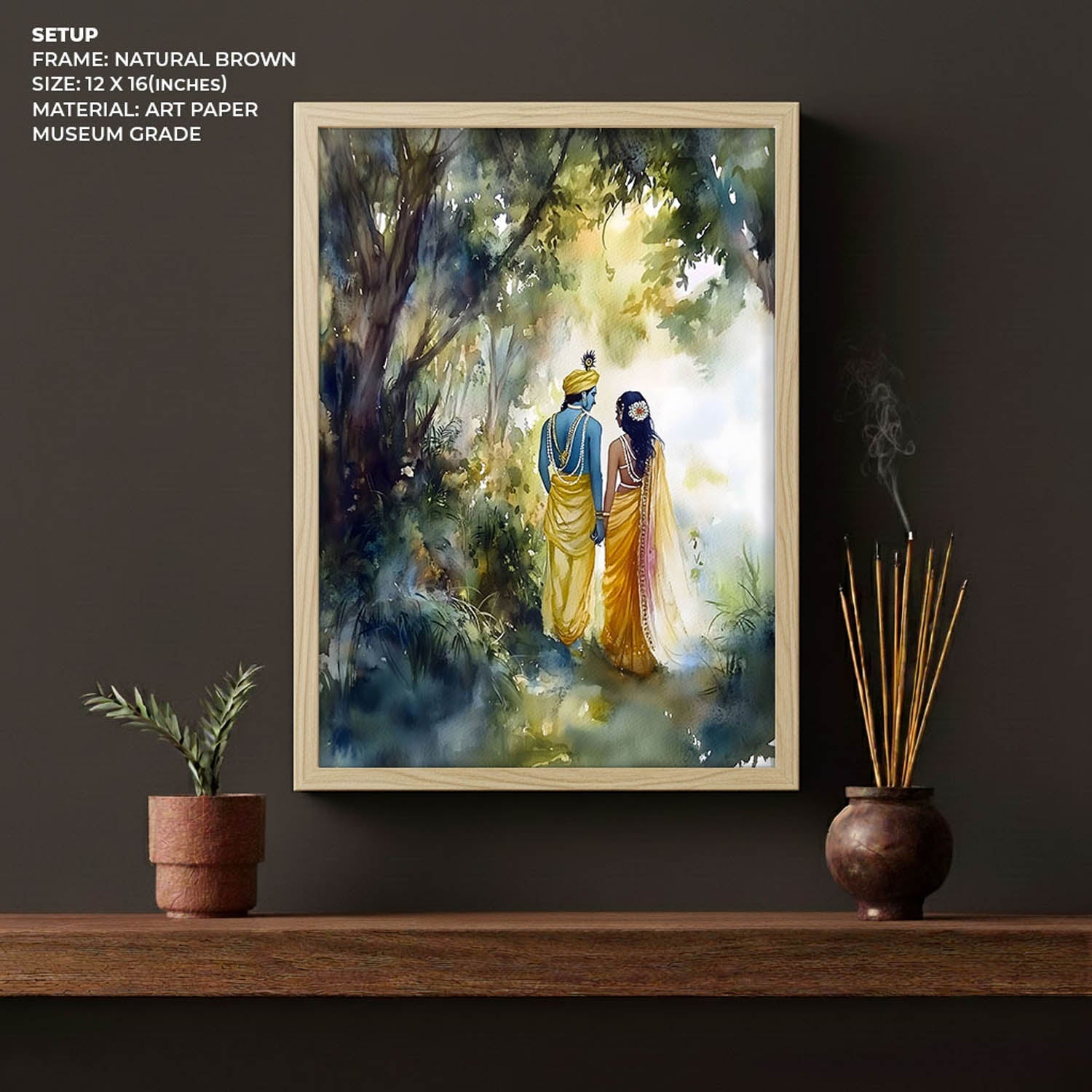 Radha & Krishna in Forest - Vastu Painting
