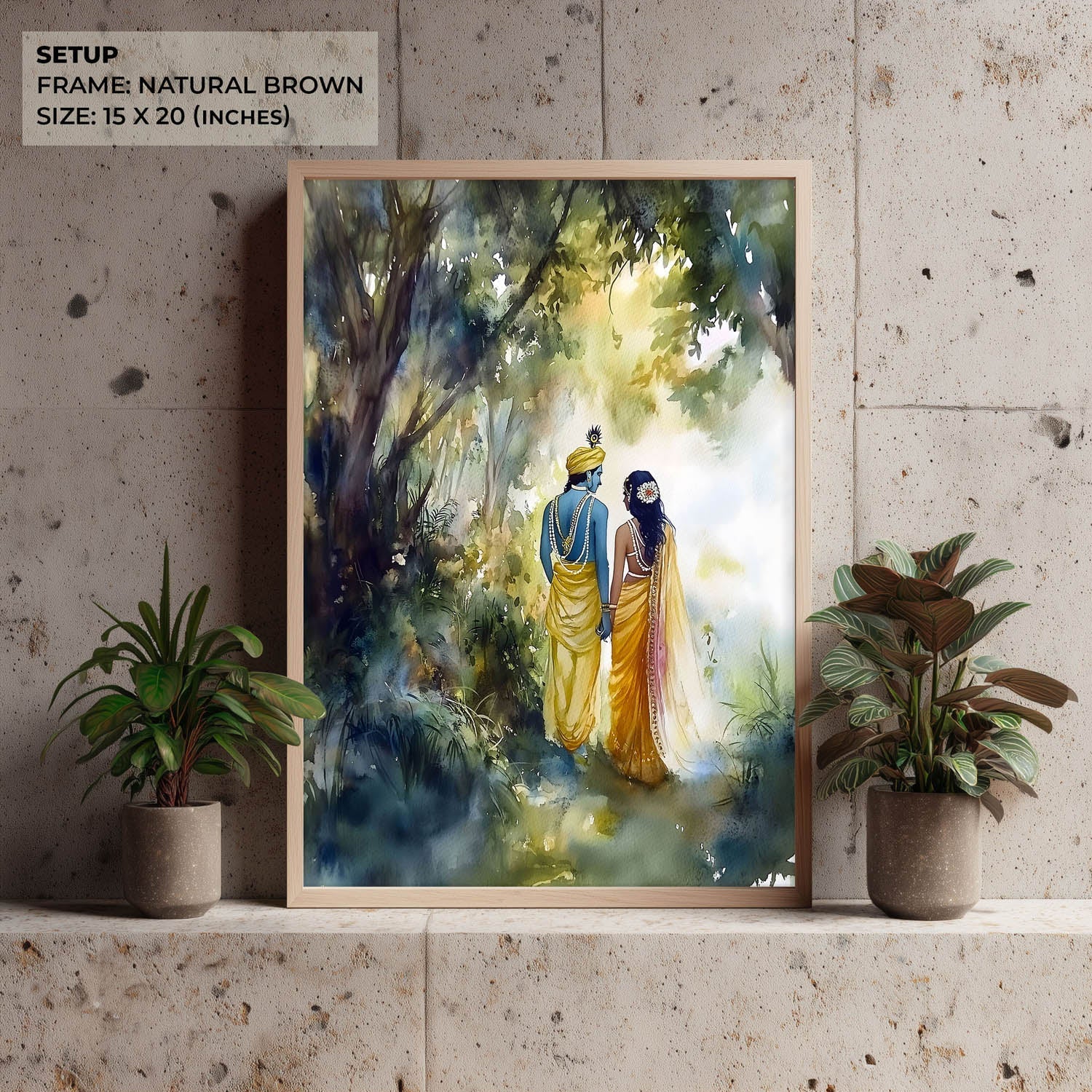 Radha & Krishna in Forest - Vastu Painting