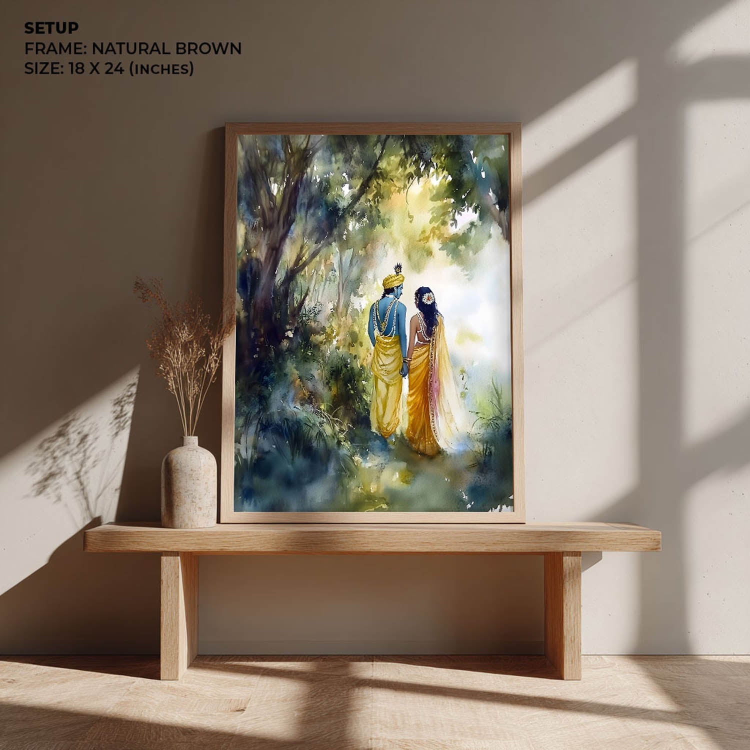 Radha & Krishna in Forest - Vastu Painting