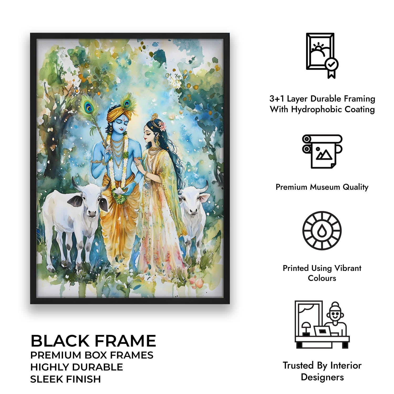 Radha & Krishna with Cows - Vastu Painting