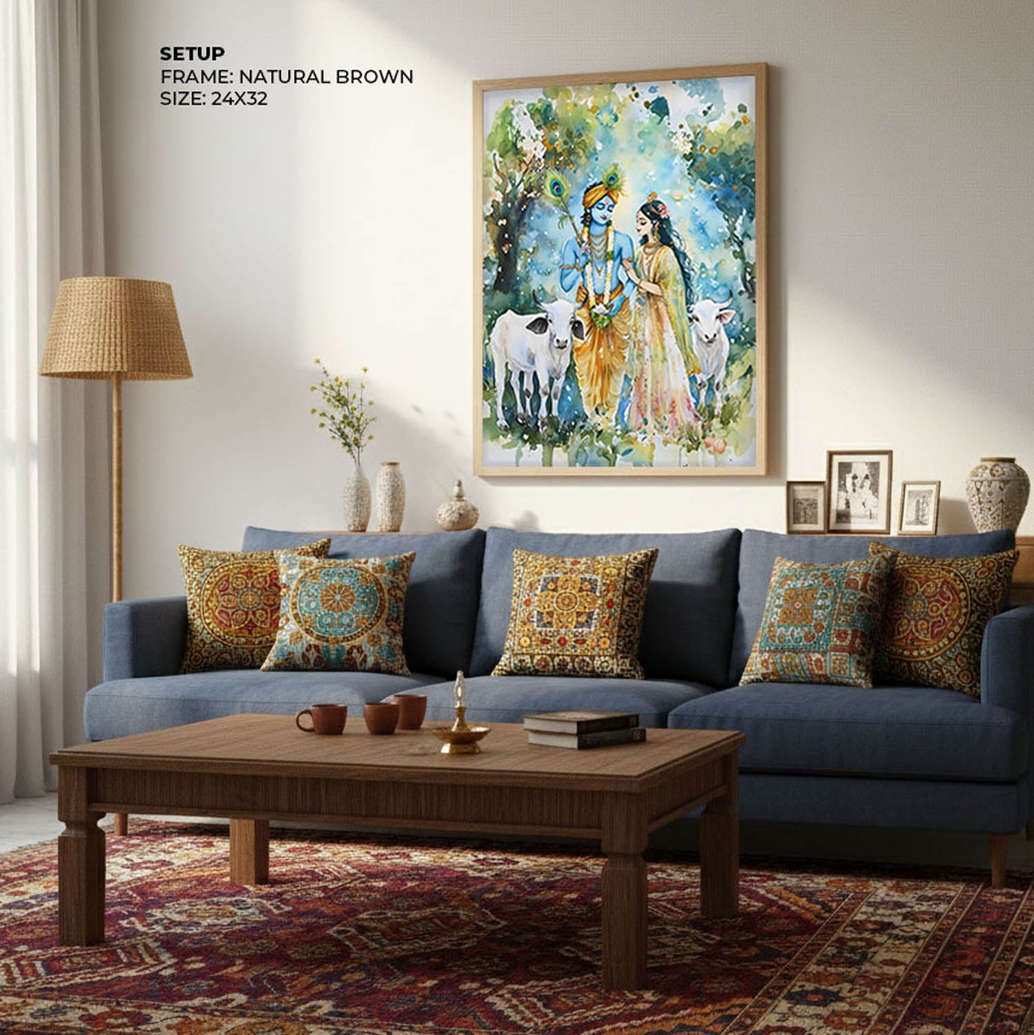 Radha & Krishna with Cows - Vastu Painting