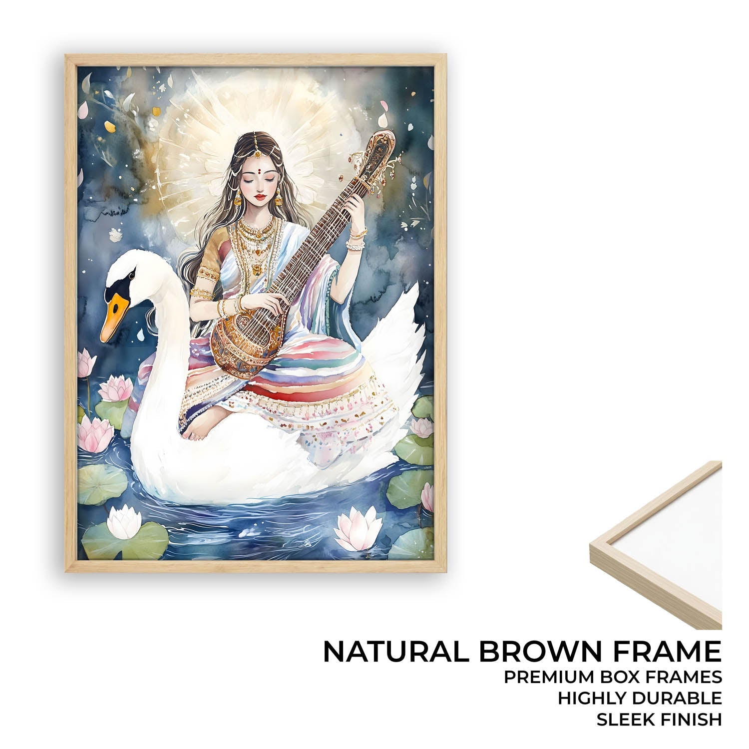 Saraswati Maa with Swan - Vastu Painting