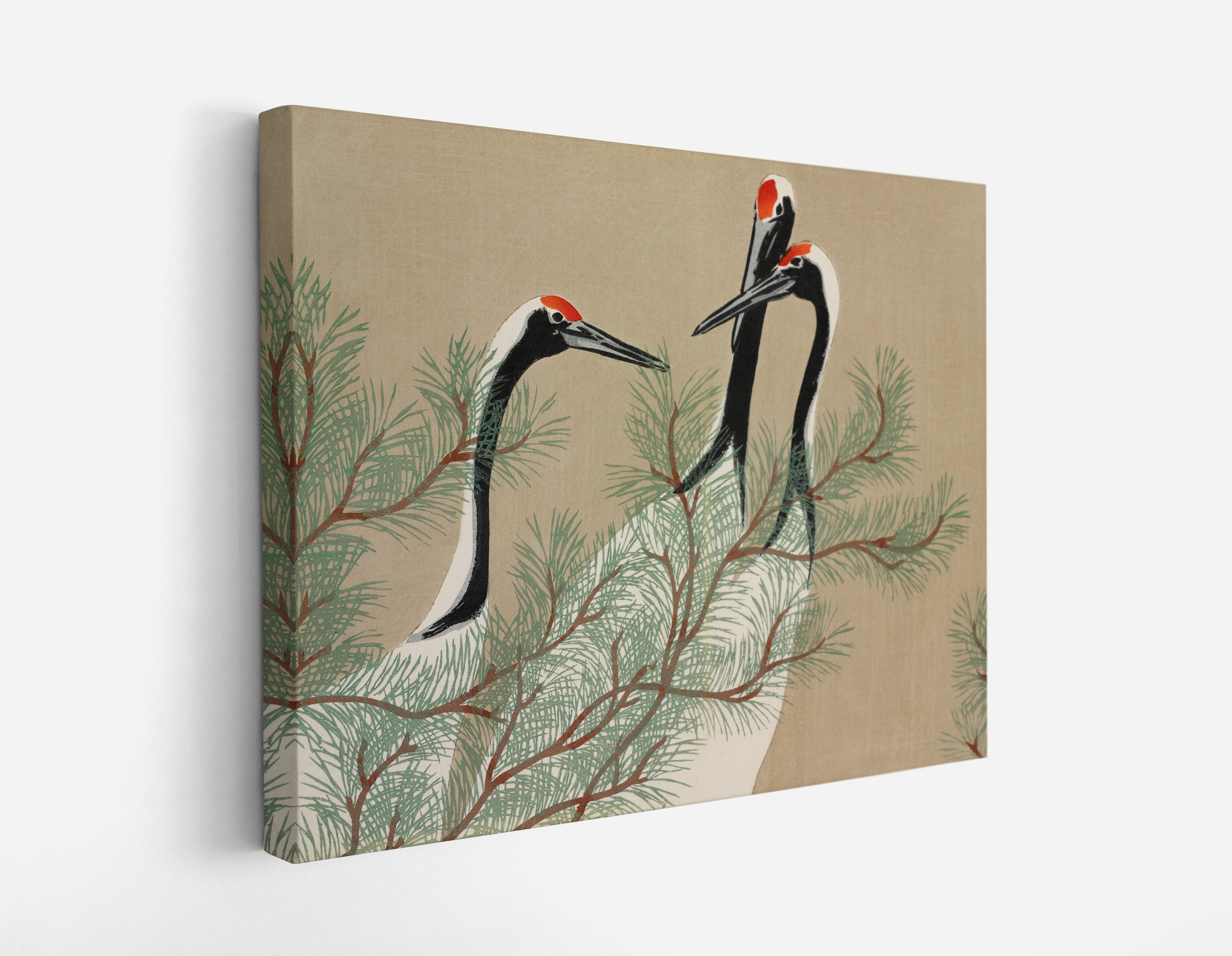 Cranes from Momoyogusa – Flowers of a Hundred Generations (1909) by Kamisaka Sekka // Wall Art Print