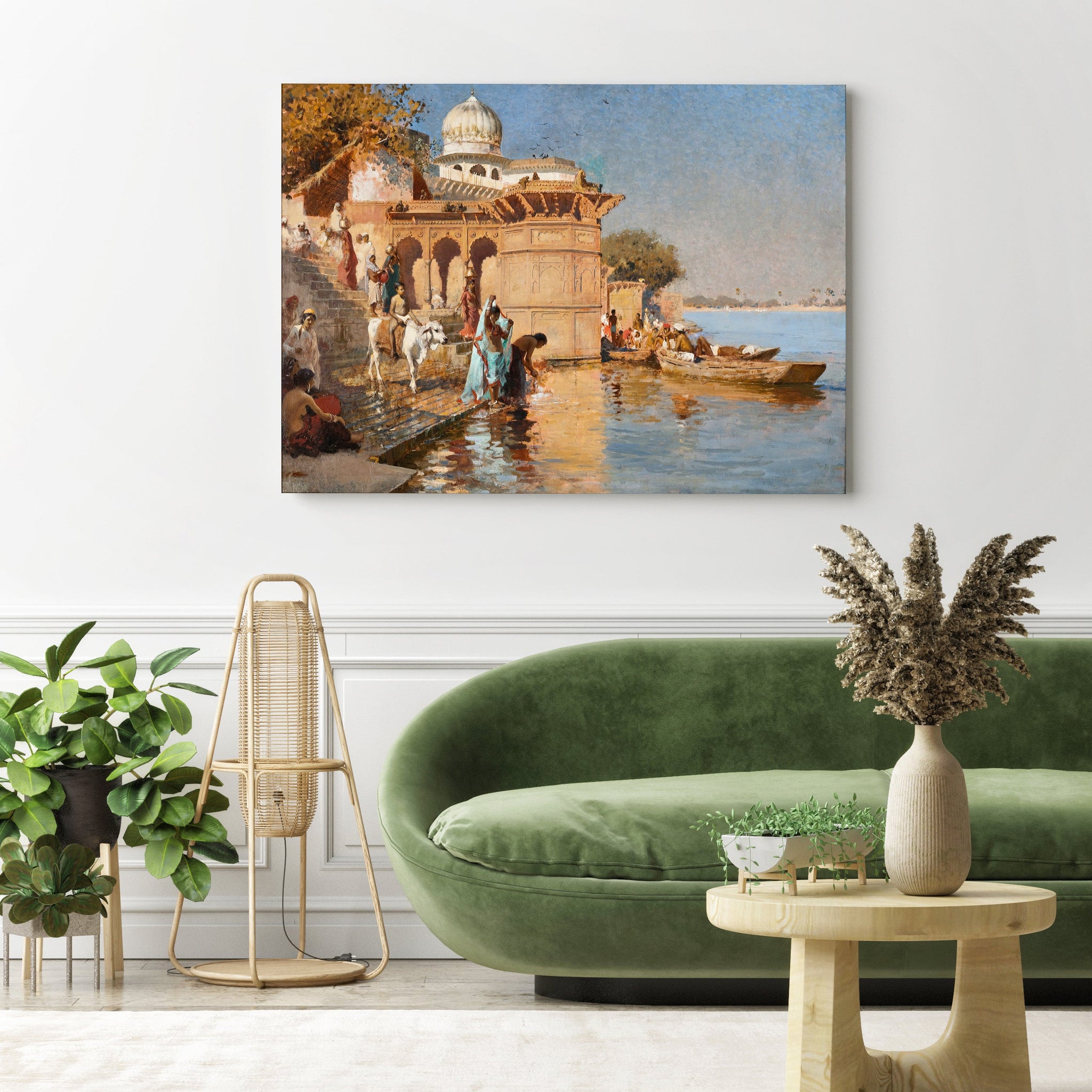 Along the Ghats of Mathura by Edwin Lord Weeks // Wall Art Print