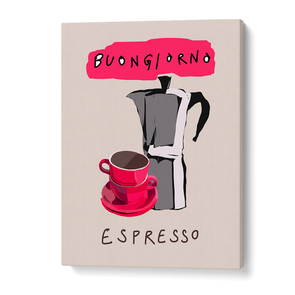 Stylish BUONGIORNO ESPRESSO, BAR art poster, perfect for adding Italian charm to your kitchen or cafรฉ space.