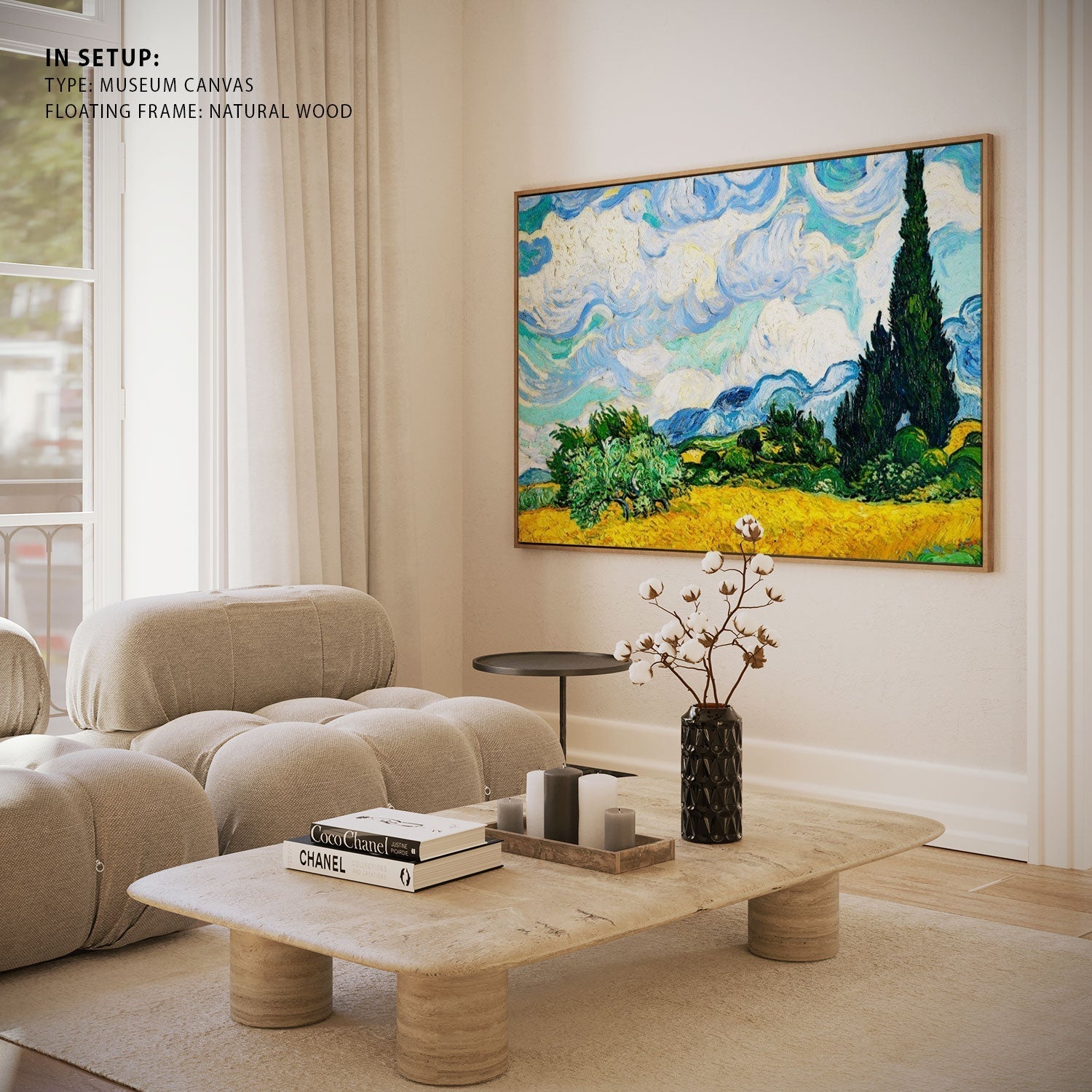 Wheat Field with Cypresses by Vincent Van Gogh, Big Canvas Paintings