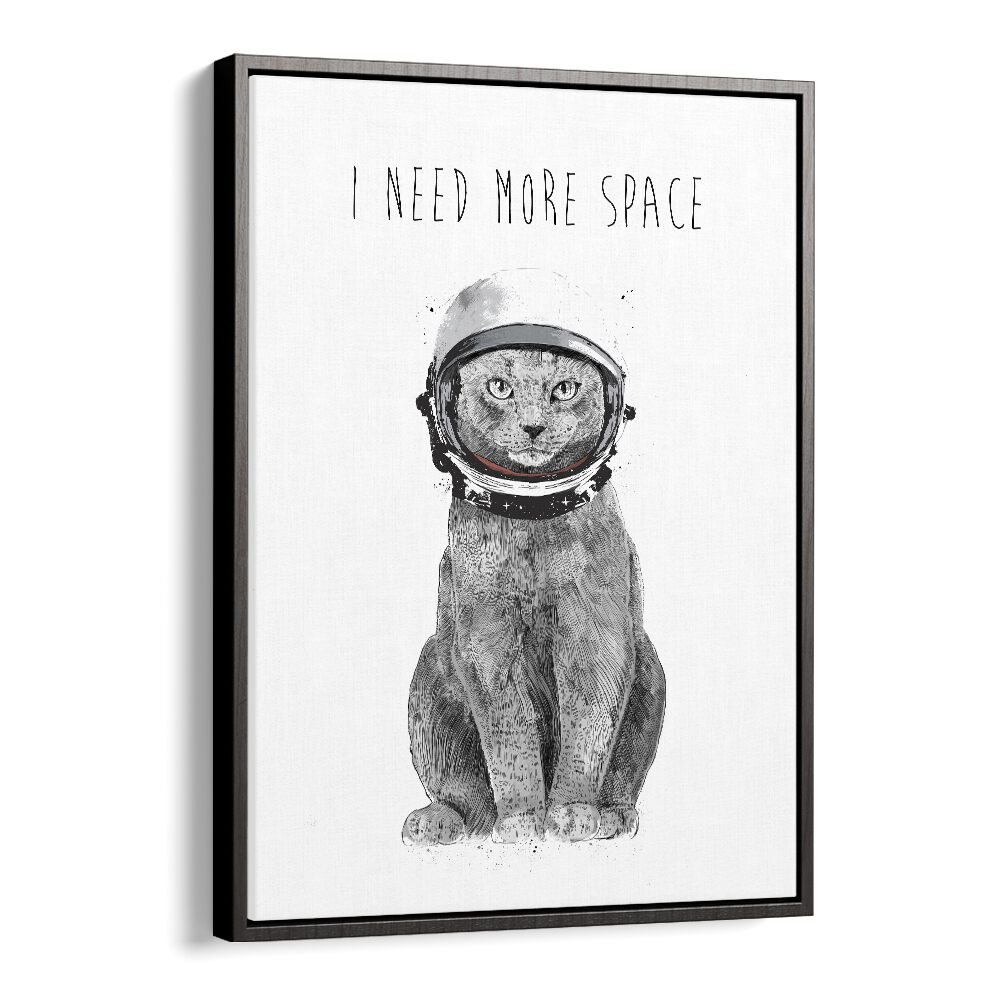 Whimsical cat in astronaut helmet with