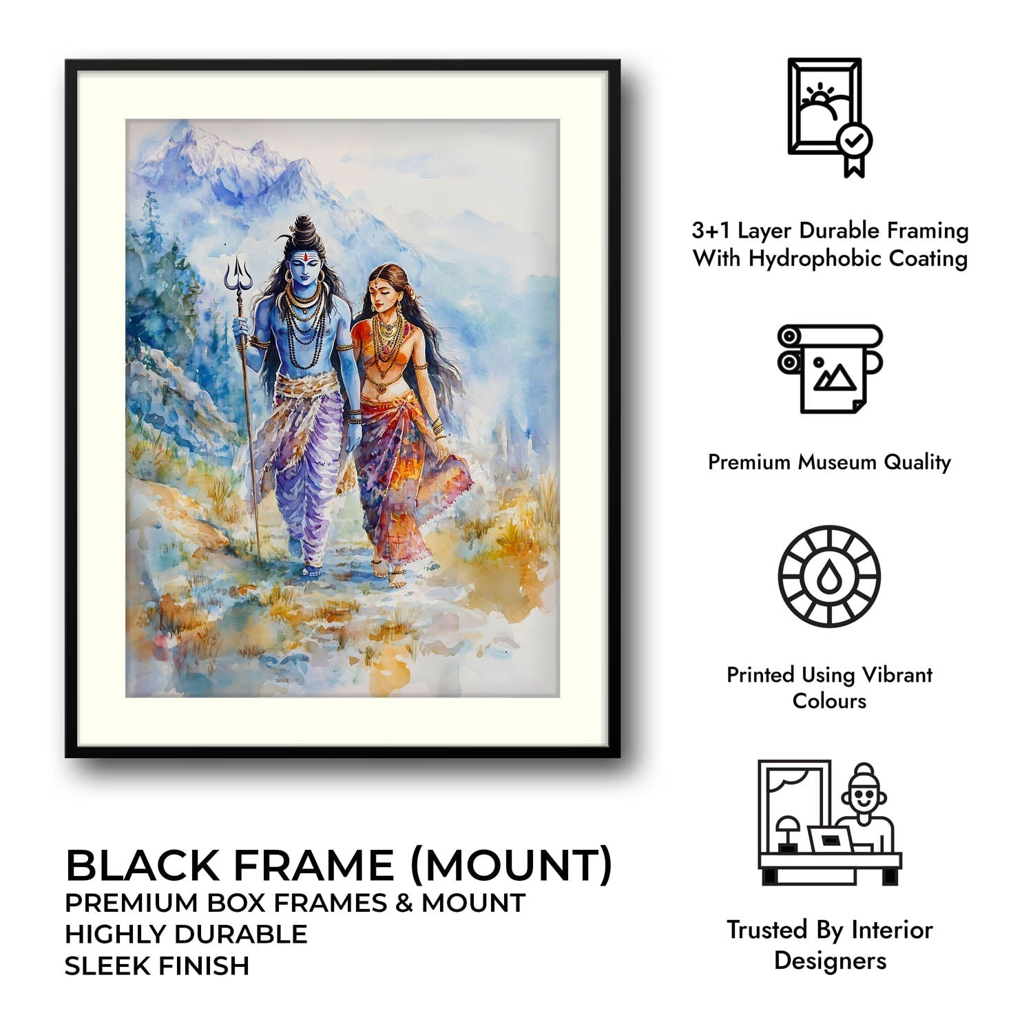 Lord Shiv & Goddess Parvati in Himalaya - Vastu Painting