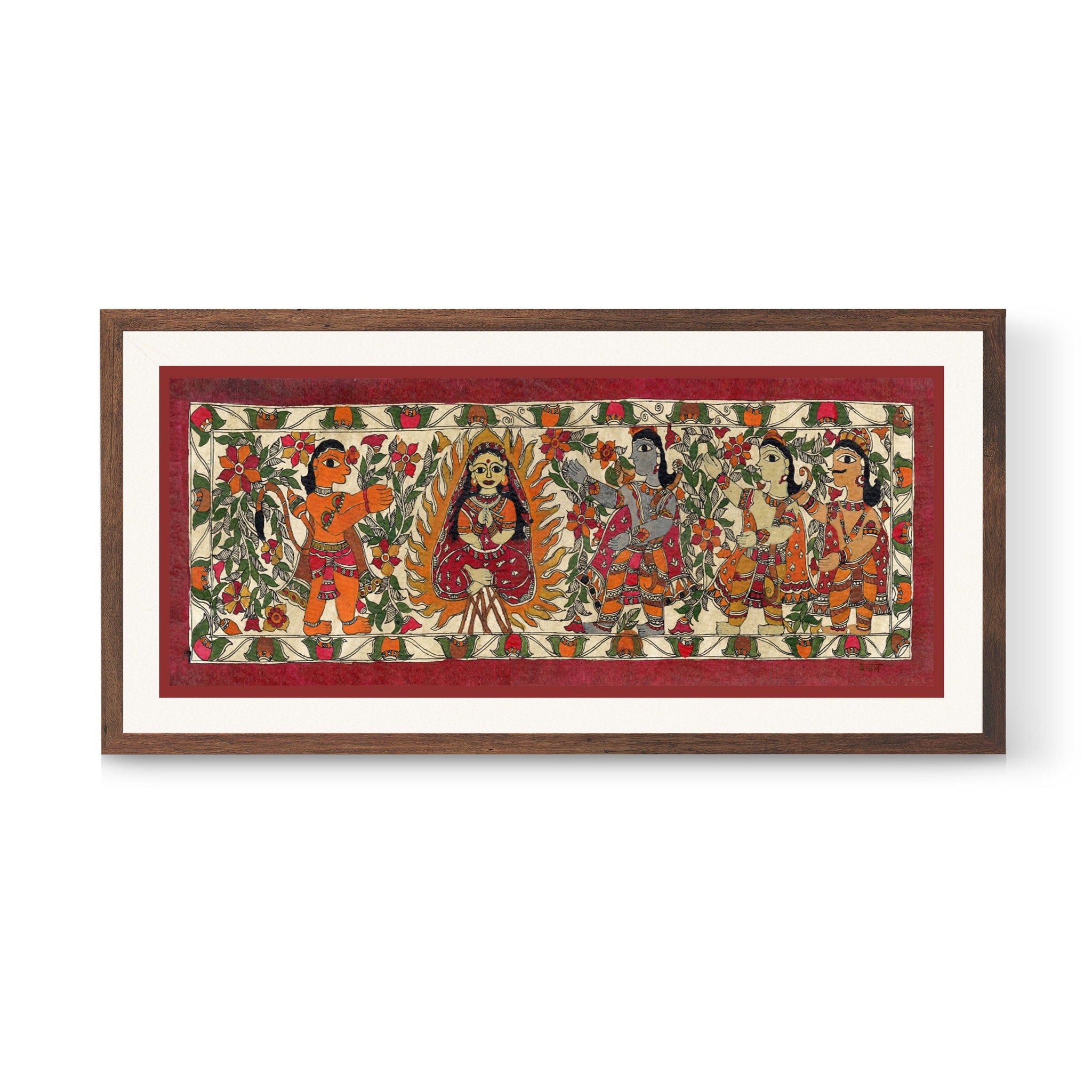 Sita Agnipariksha Madhubani Painting