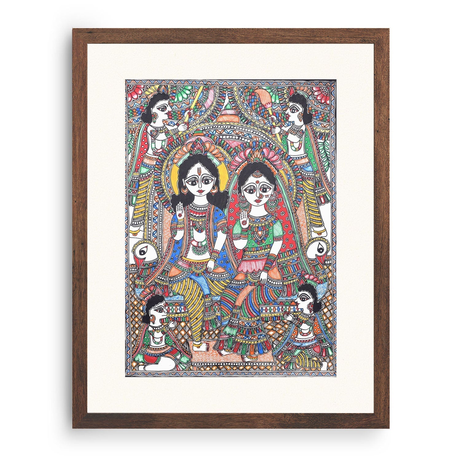 Ram Darbar Madhubani Painting, Madhubani Art, Madhubani Painting