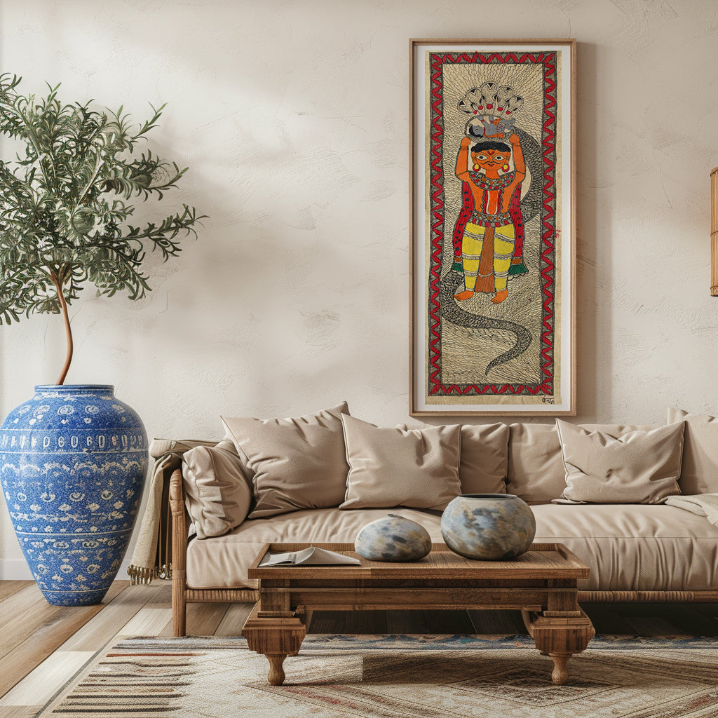 Birth of Krishna Madhubani Painting