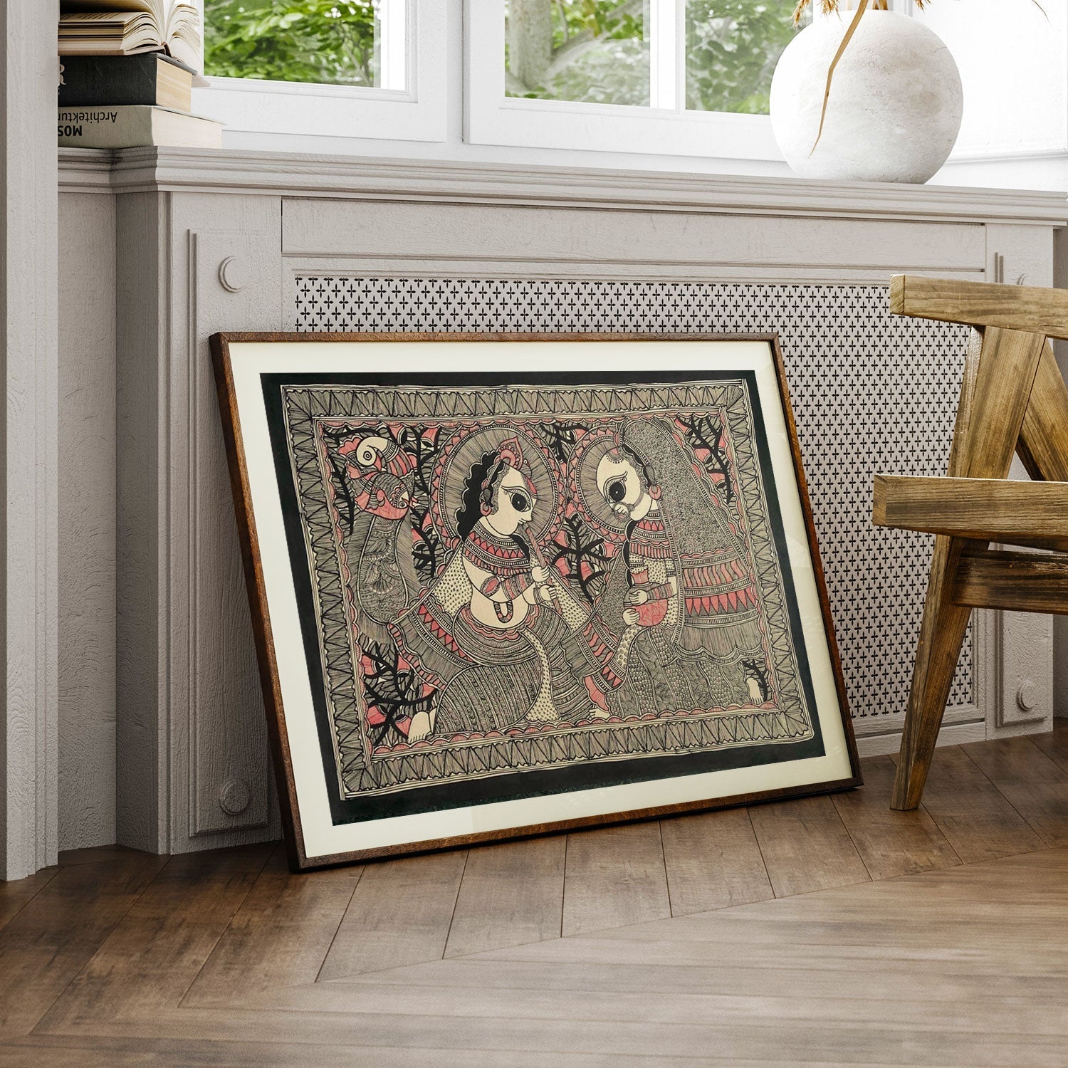 Radha Krishna, Madhubani Art, Madhubani Painting