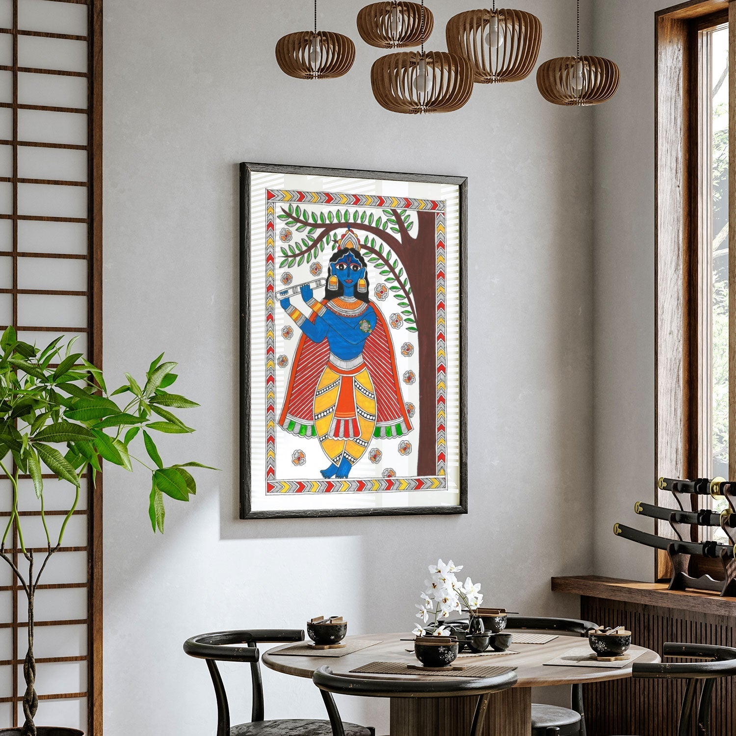 Krishna Painting Madhubani Artle, Madhubani Art, Madhubani Painting
