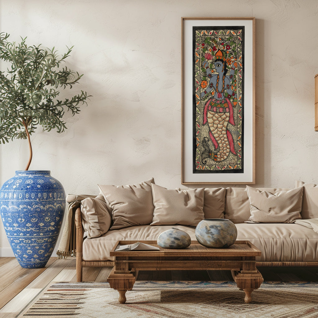 Krishna Madhubani Painting