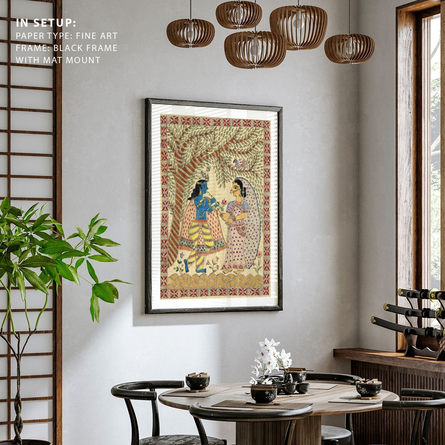 Krishna and Radha Madhubani Painting