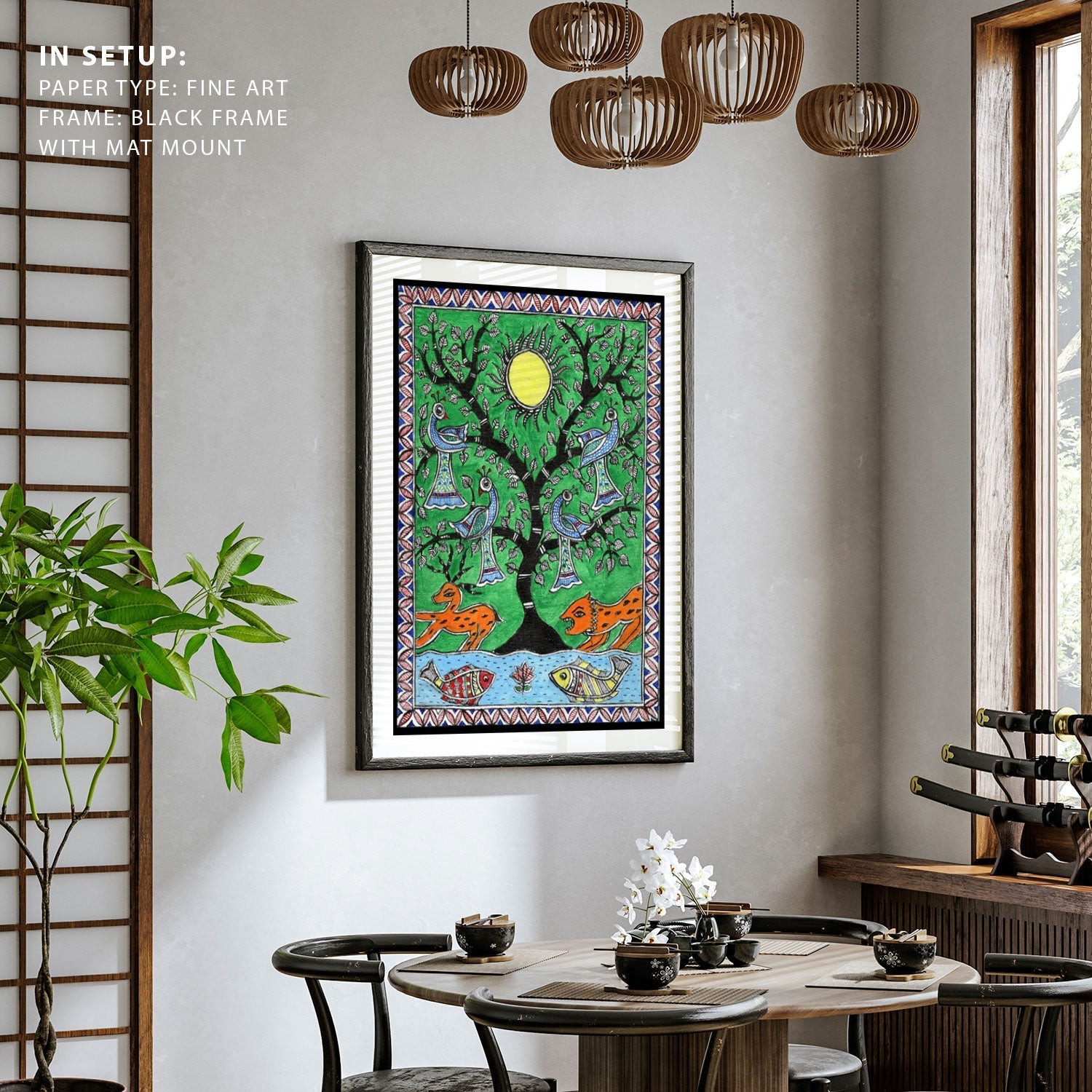 Tree in the Garden Madhubani Painting