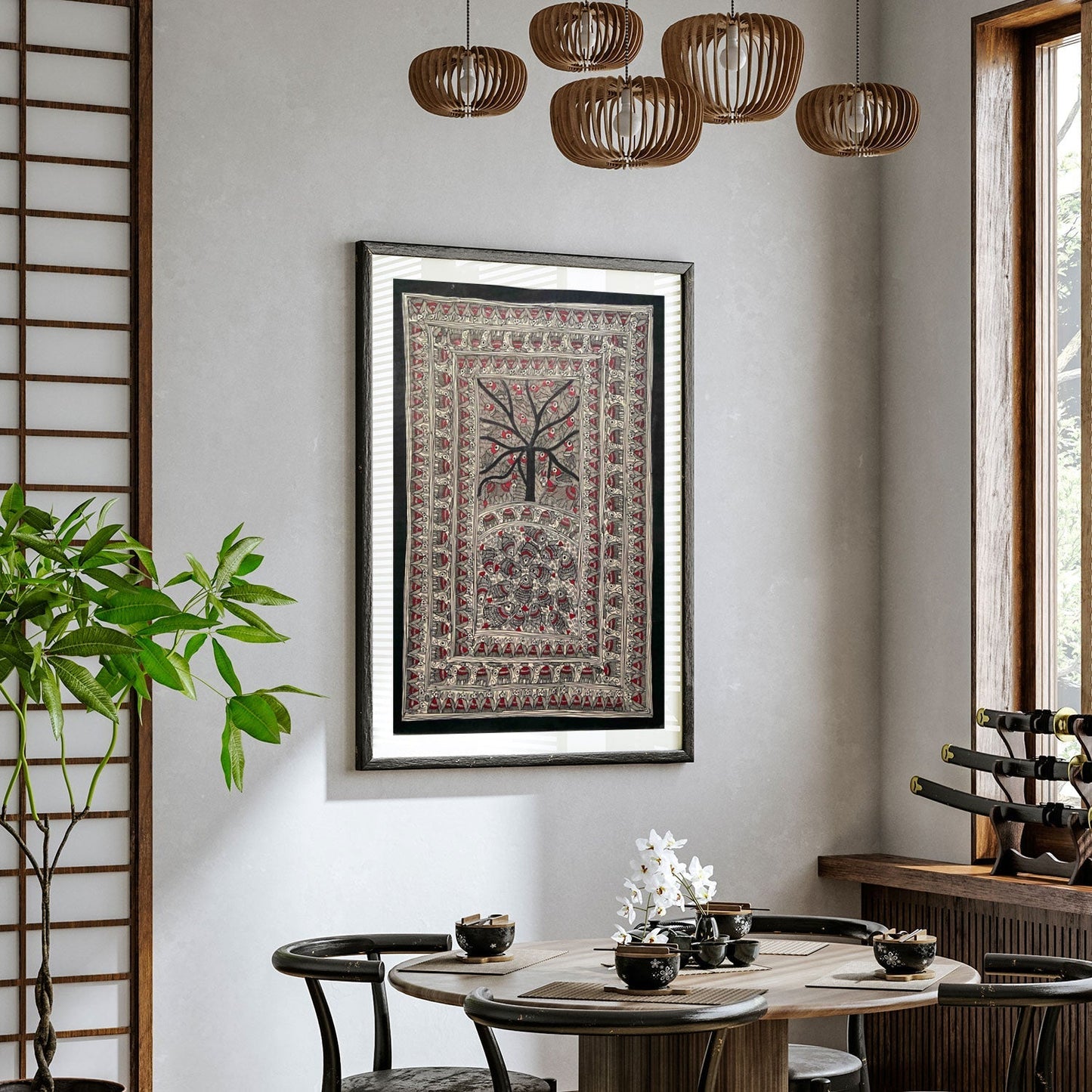 The Fish and bird madhubani, Madhubani Art, Madhubani Painting