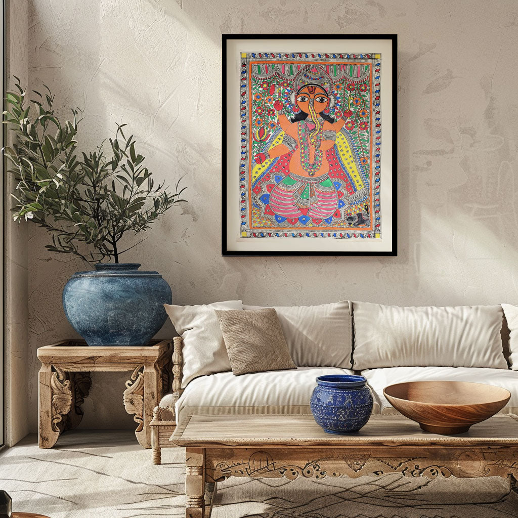 Ganesha Painting Madhubani Painting, Madhubani Art, Madhubani Painting