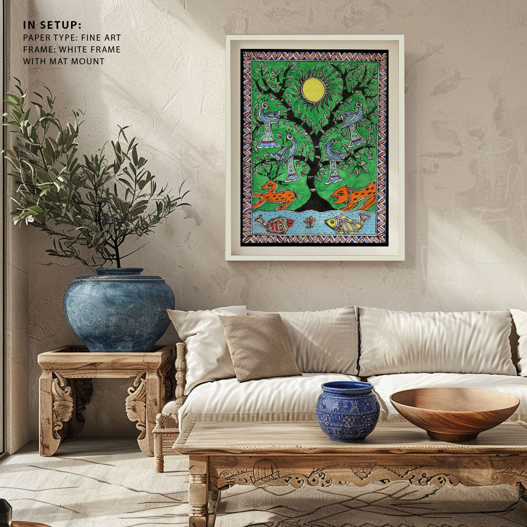 Tree in the Garden Madhubani Painting