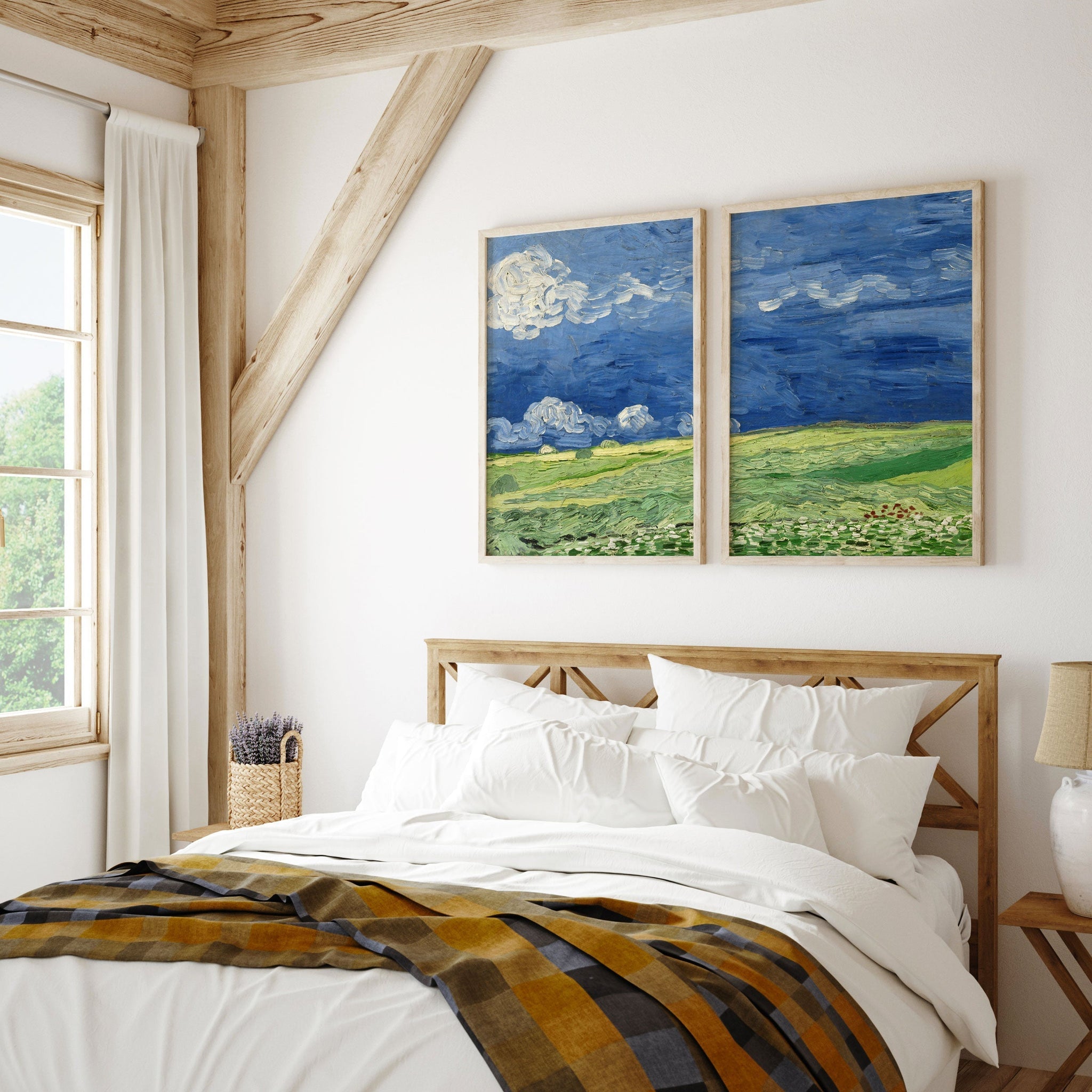 Vincent van Gogh Fields, Set of 2, Set of two Paintings