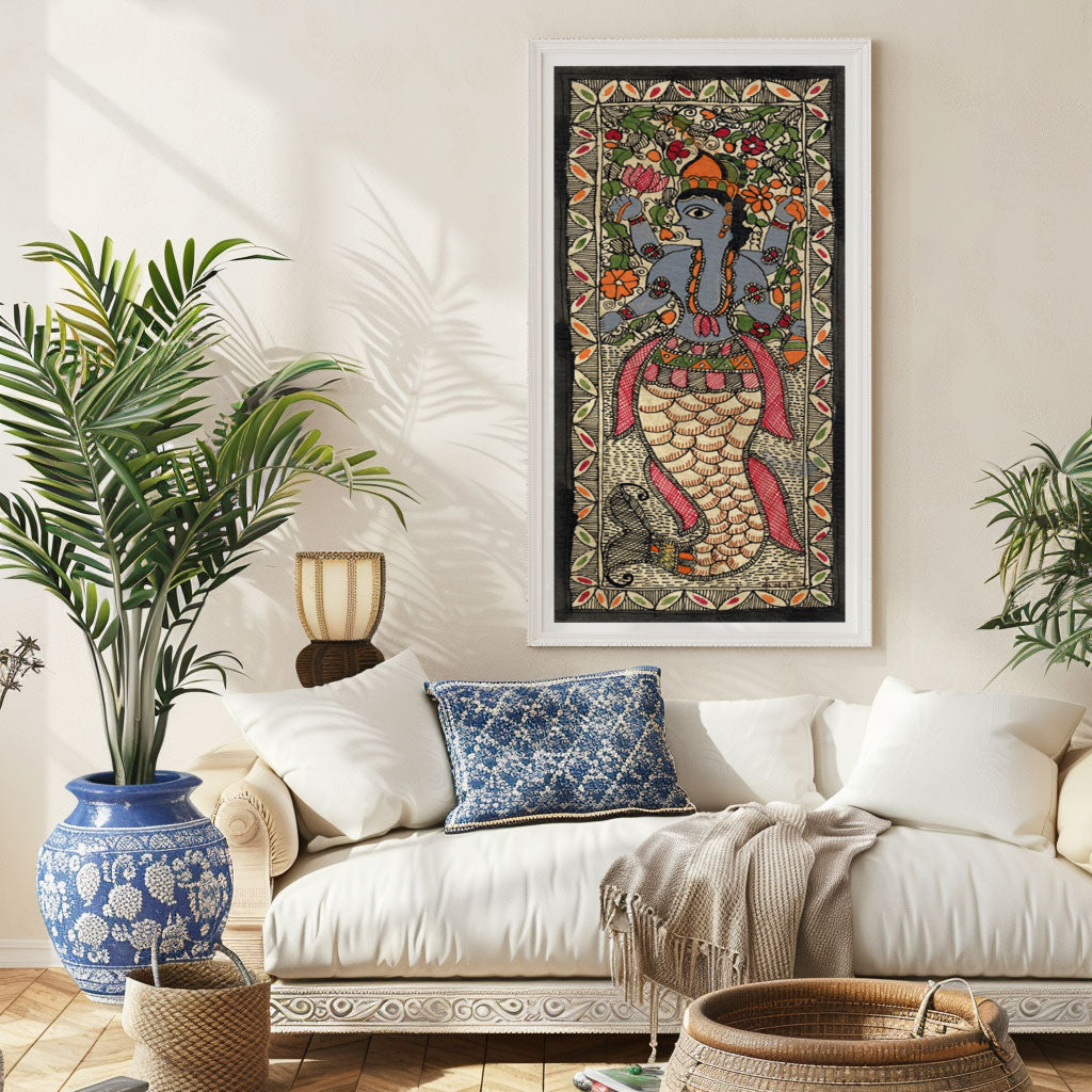 Krishna Madhubani Painting