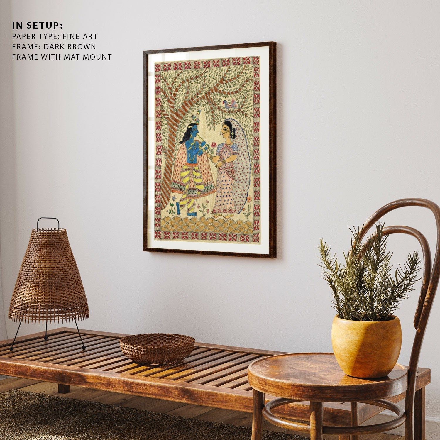 Krishna and Radha Madhubani Painting