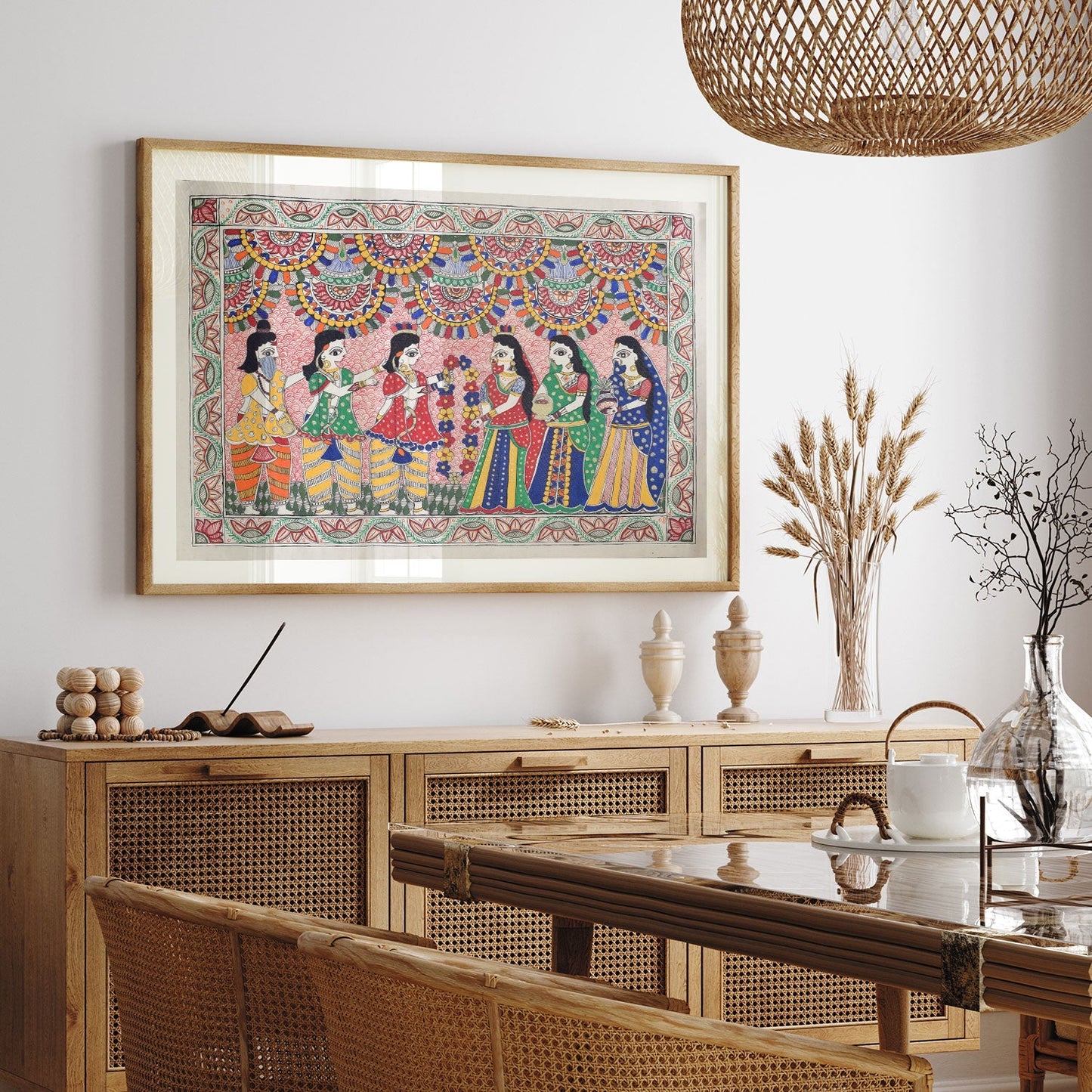 Lord Jaimala Madhubani Painting, Madhubani Art, Madhubani Painting