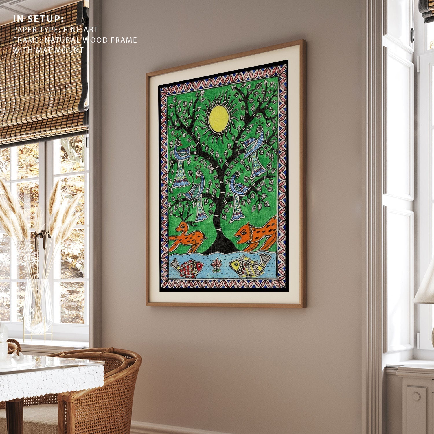 Tree in the Garden Madhubani Painting