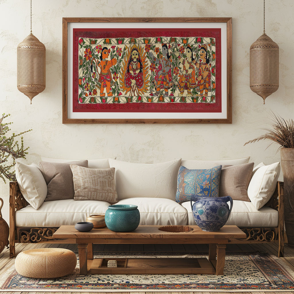 Sita Agnipariksha Madhubani Painting