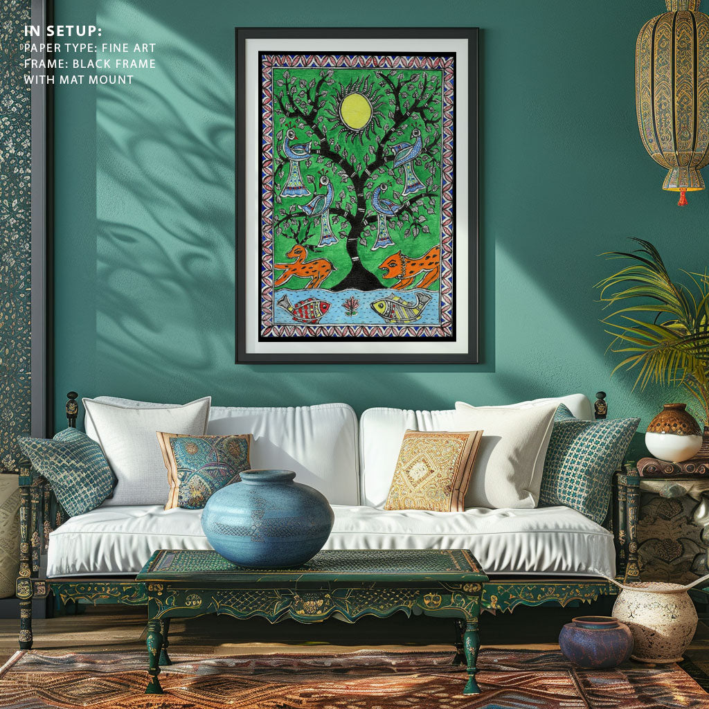 Tree in the Garden Madhubani Painting