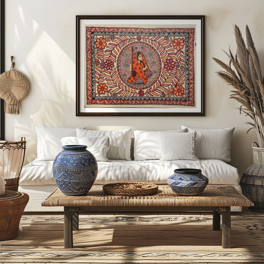 Meera krishna madhubani, Madhubani Art, Madhubani Painting