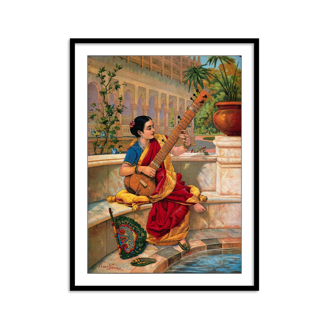 Damyanti & Kadambari by Ravi Varma - Set of 2 Wall Art