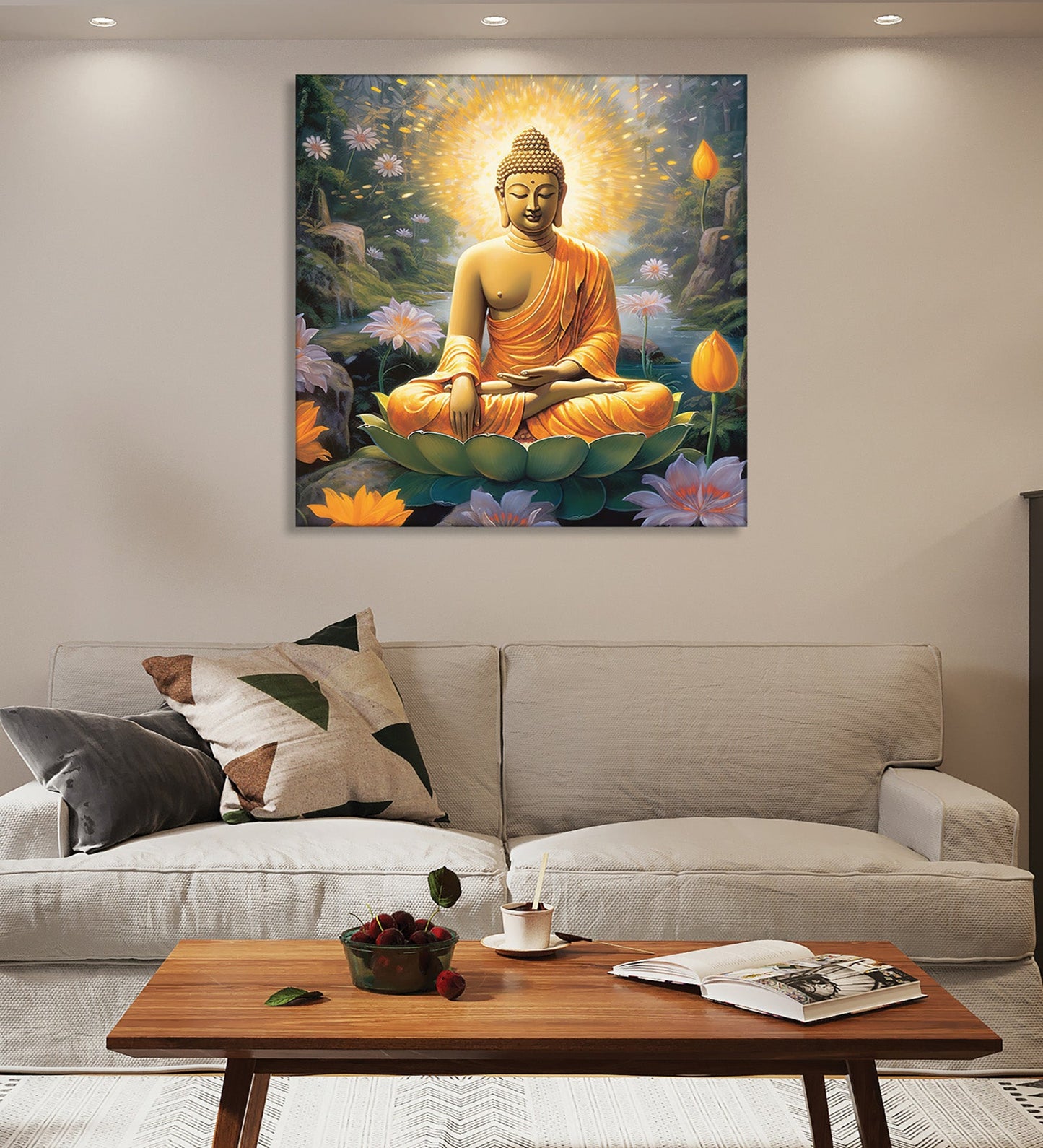 Stunning Buddha Canvas Print for Meditation and Yoga Spaces