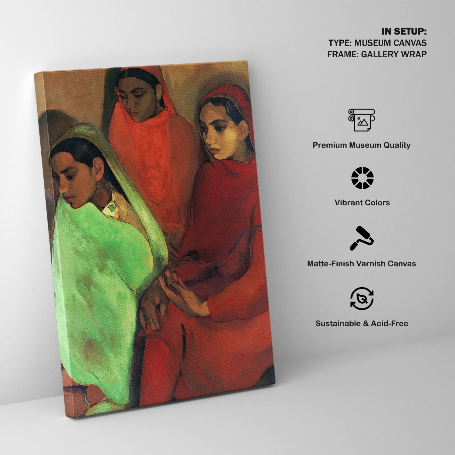 Group of Three Girls, Amrita Sher Gil Paintings