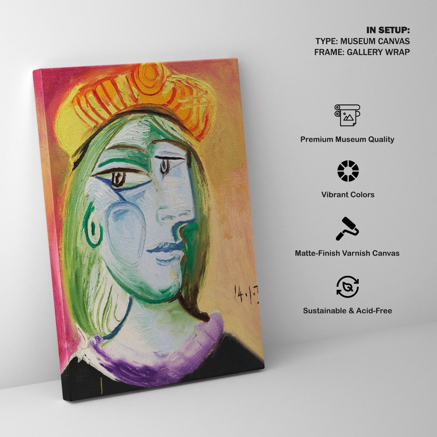 Femme au beret 1, Pablo Picasso Painting