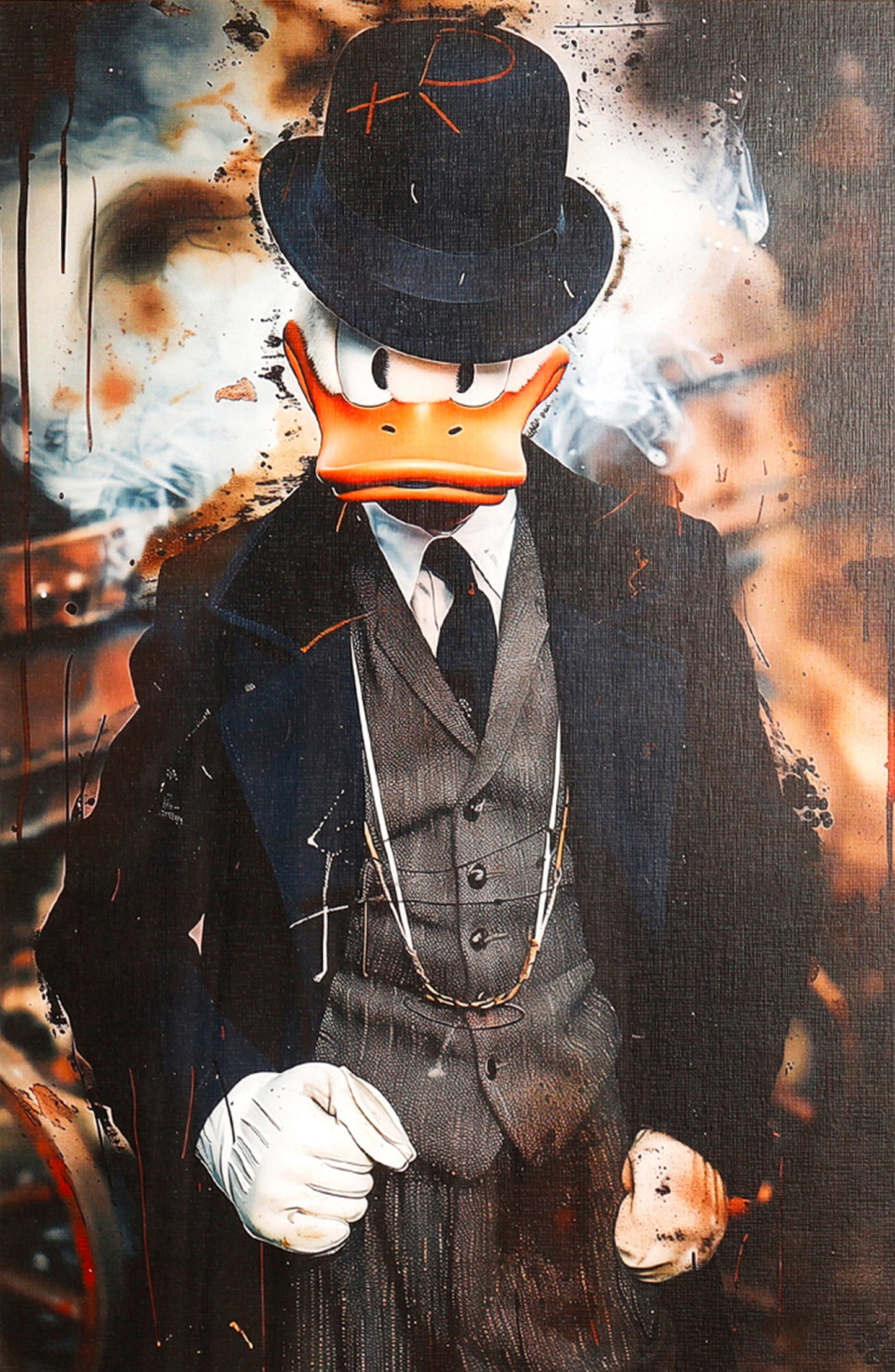 Surreal Identity: A Duck in a Dapper Suit Wall Poster