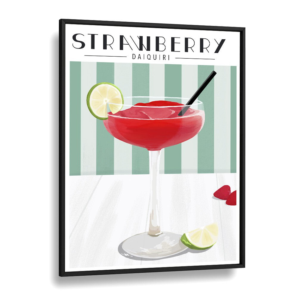Vibrant STRAWBERRY DAIQUIRI , BAR art print showcasing a refreshing cocktail against a stylish backdrop.