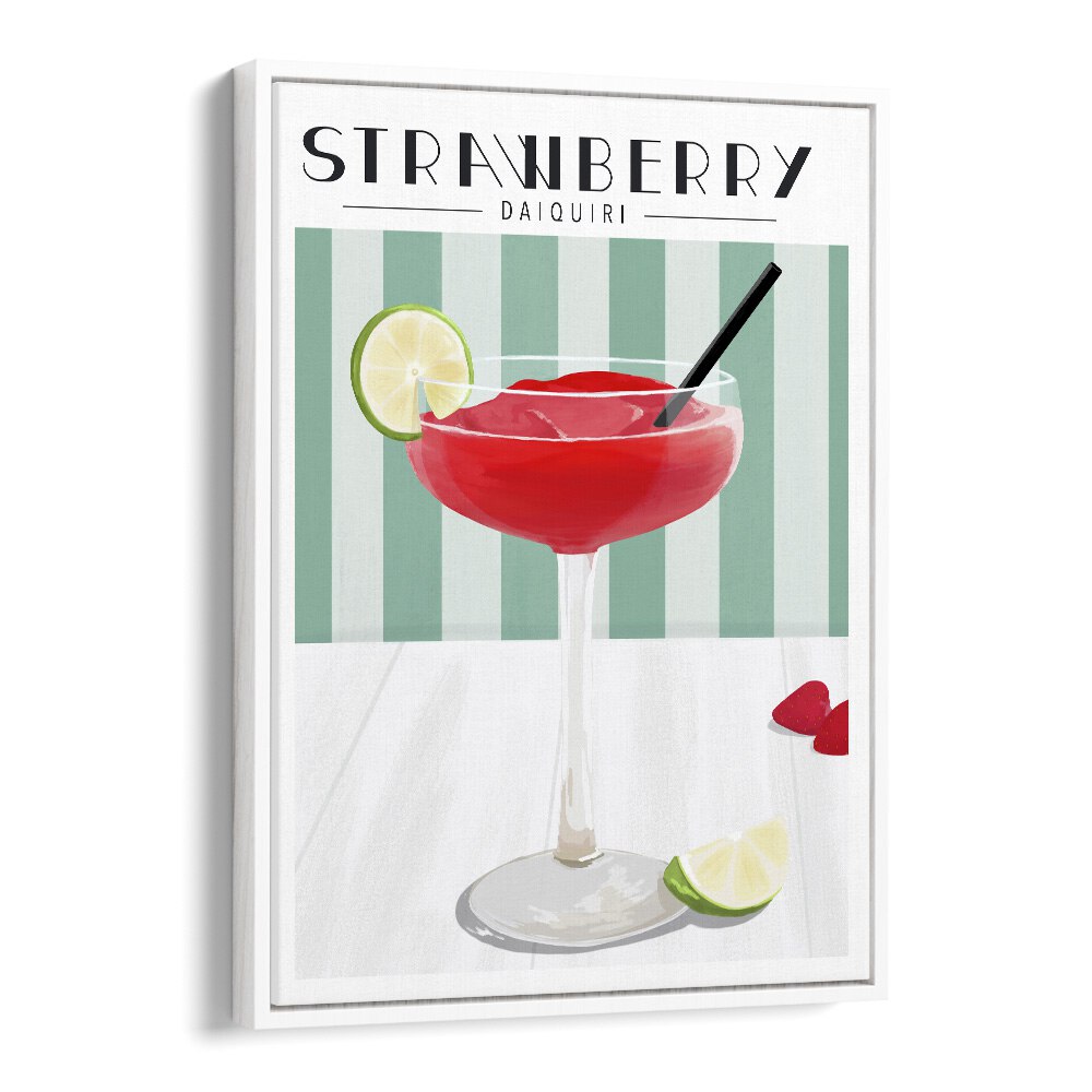 Bright and stylish STRAWBERRY DAIQUIRI, BAR art print, perfect for cafes and cocktail lovers' decor.