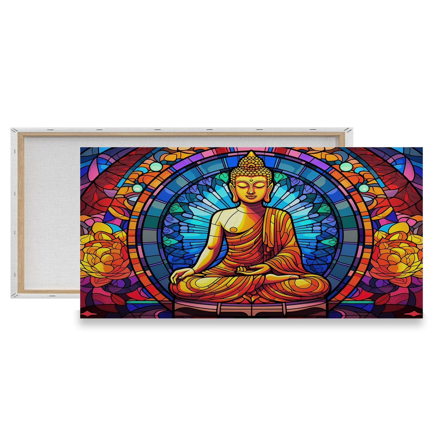 Vibrant Canvas Painting of Buddha for Tranquil Zen Decor