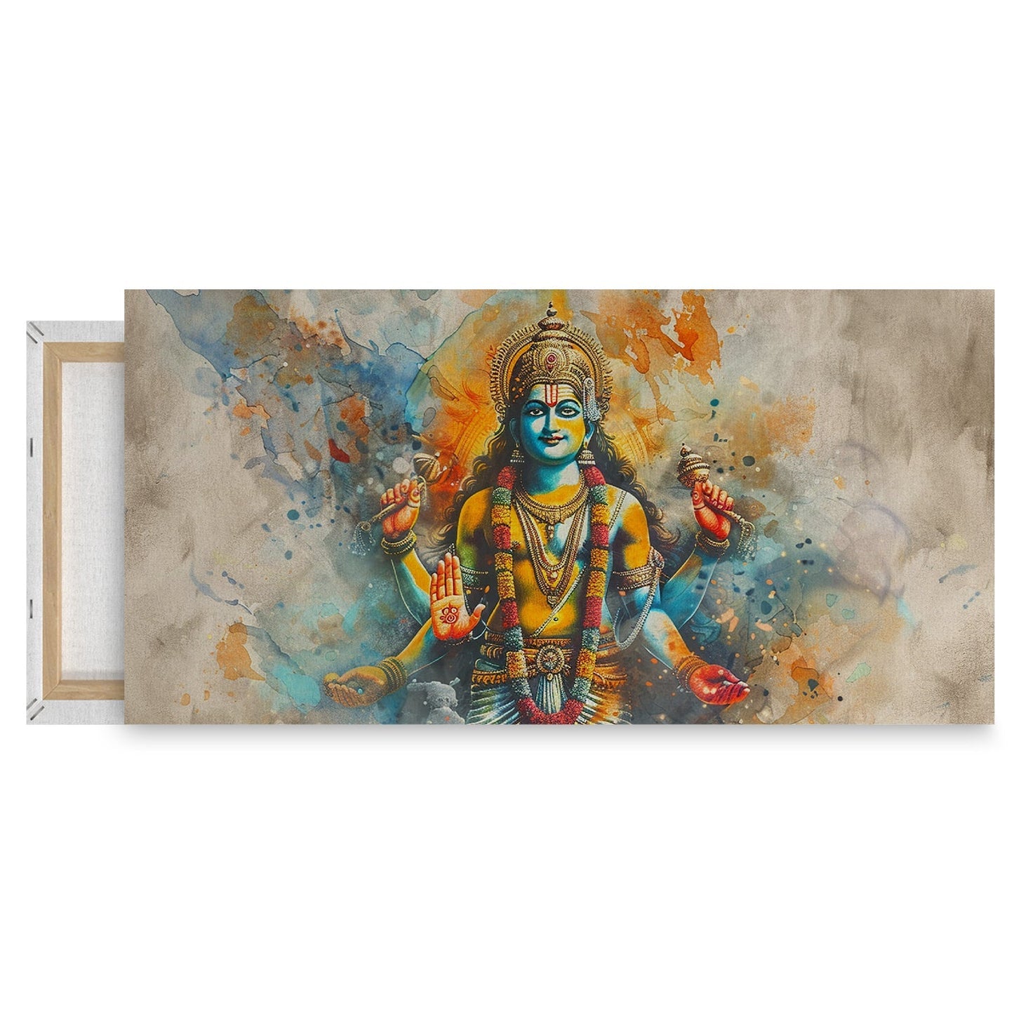 Hand draw watercolor Vishnu for Living Room, Bedroom, Office.