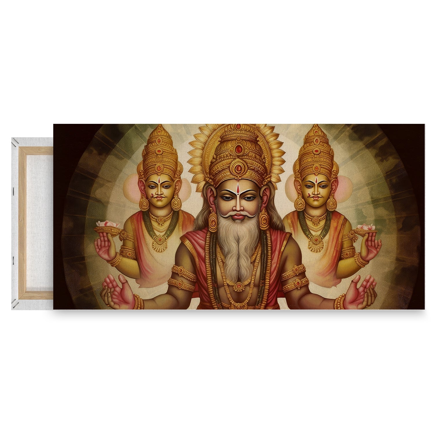 Portrait Indian god brahma Wall Painting for Living Room, Bedroom, Office.